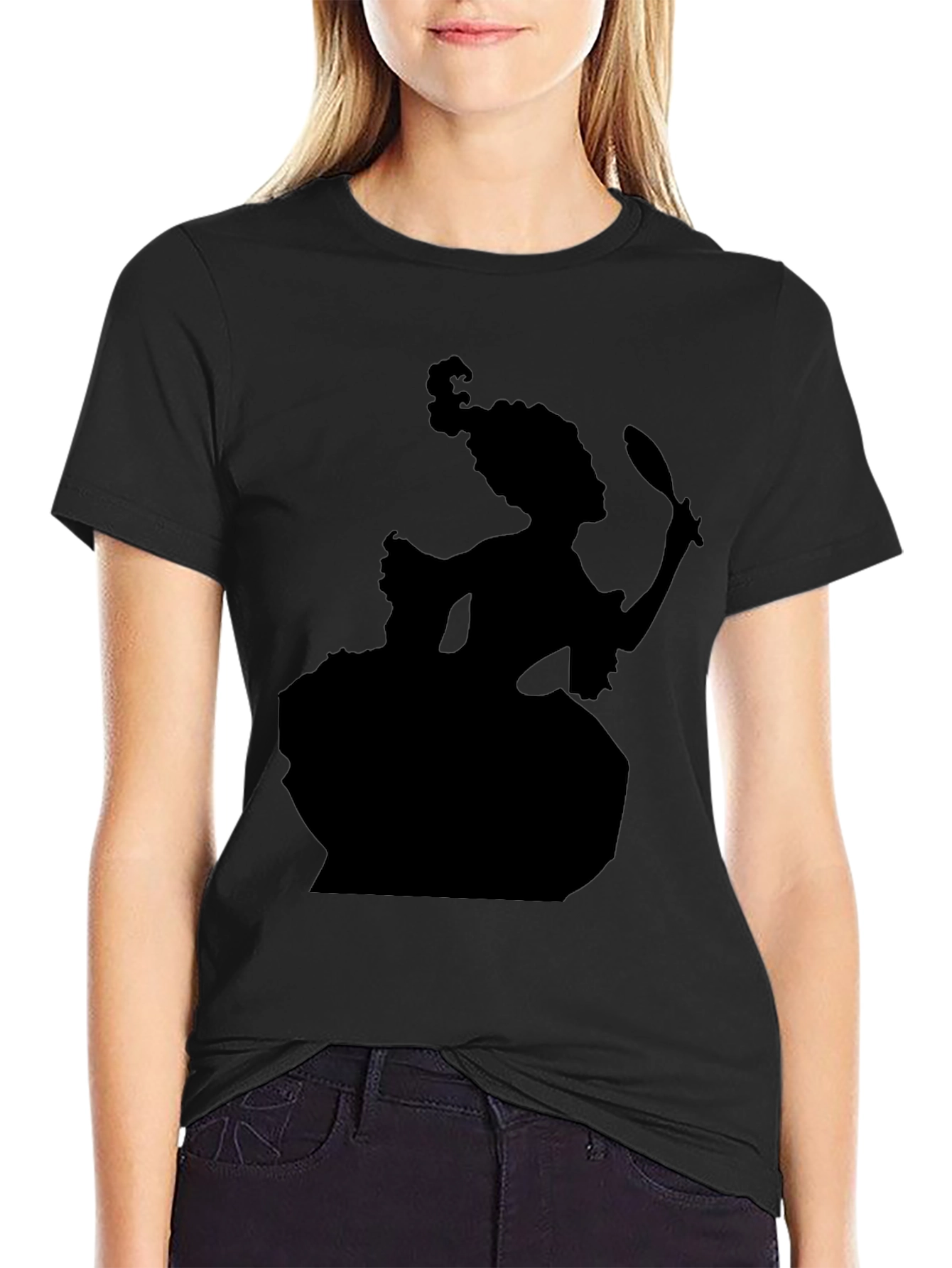 Silhouette Rococo Lady T-Shirt - Black