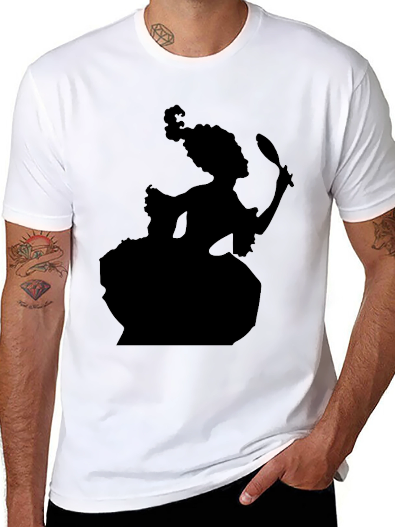 Silhouette Rococo Lady T-Shirt - Black