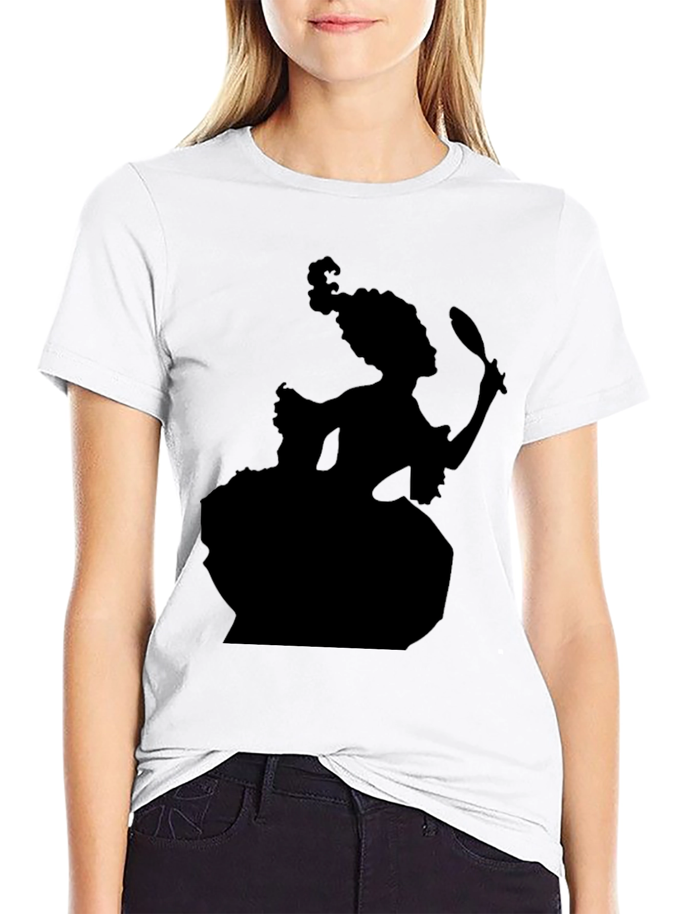 Silhouette Rococo Lady T-Shirt - Black