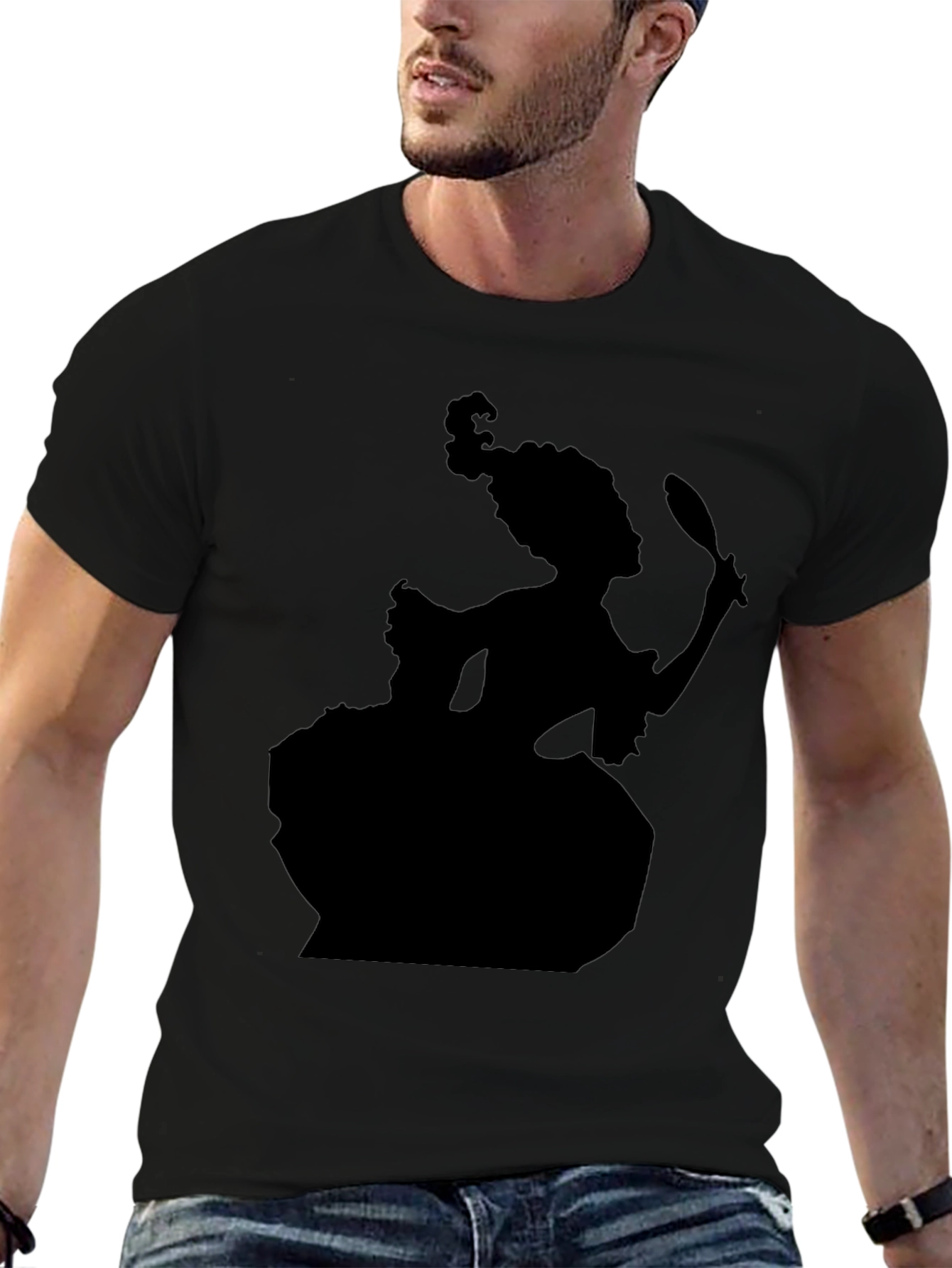 Silhouette Rococo Lady T-Shirt - Black