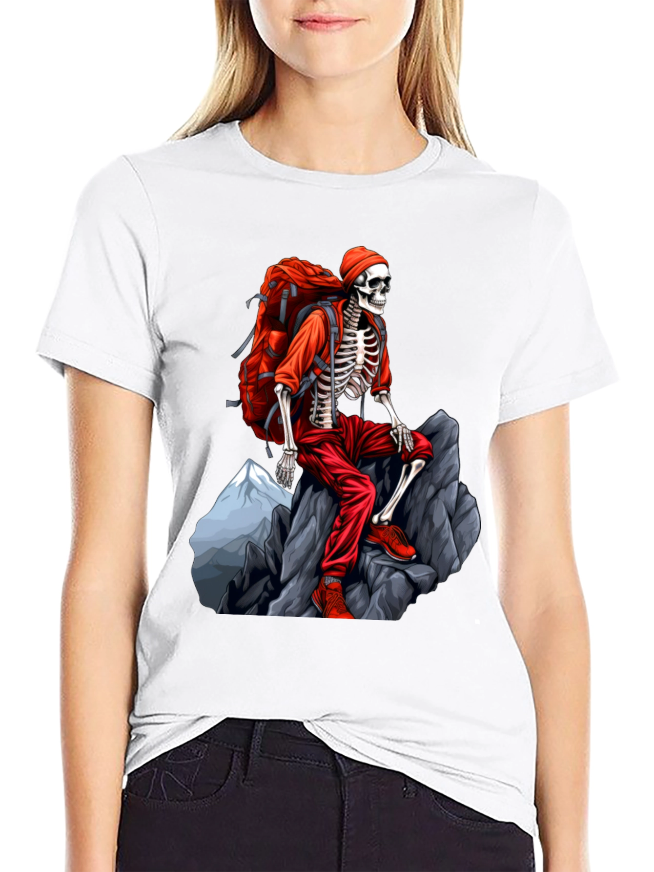 Skeleton Hiker Graphic Tee - Adventure Ready!