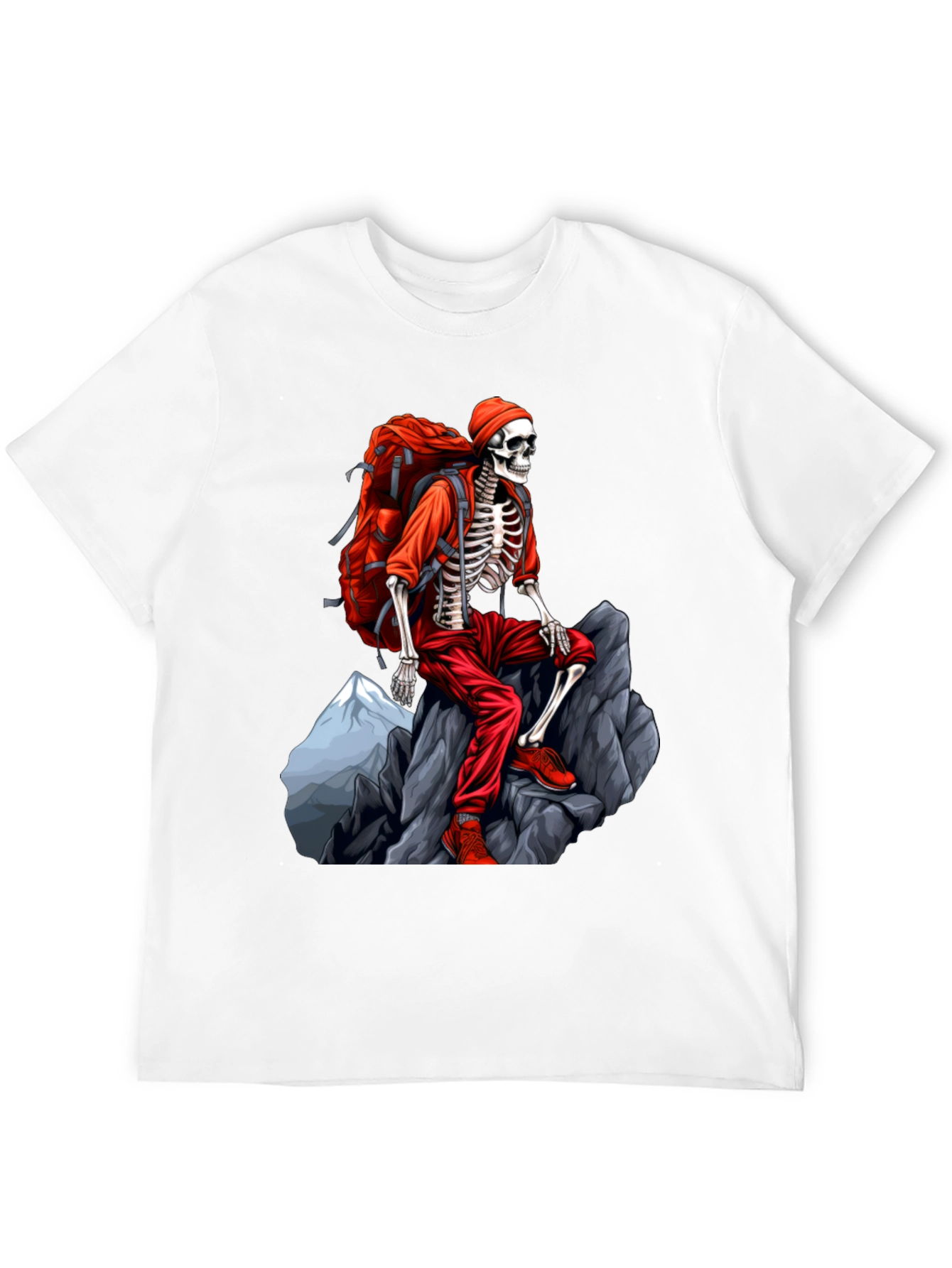 Skeleton Hiker Graphic Tee - Adventure Ready!