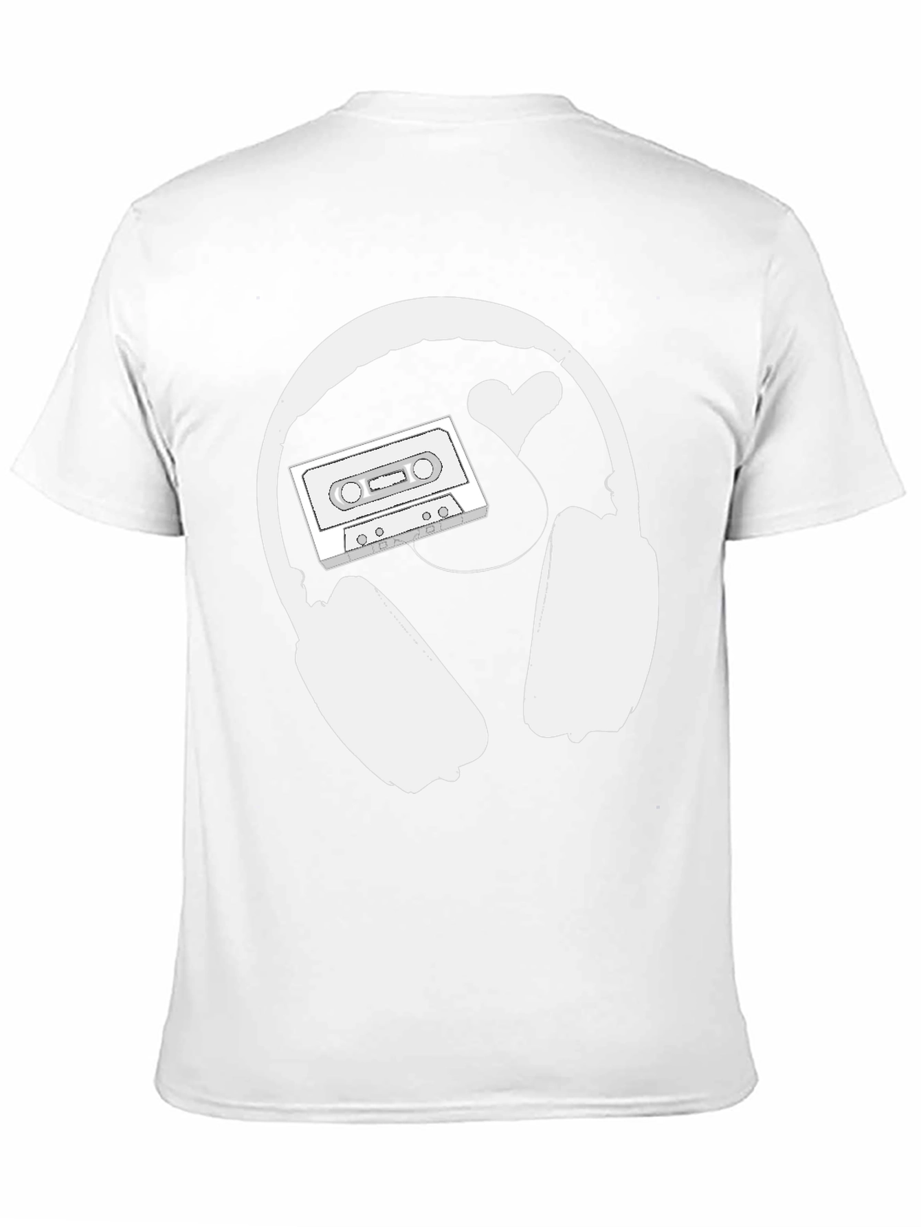 Retro Music Lover Tee: Headphones Cassette & Heart