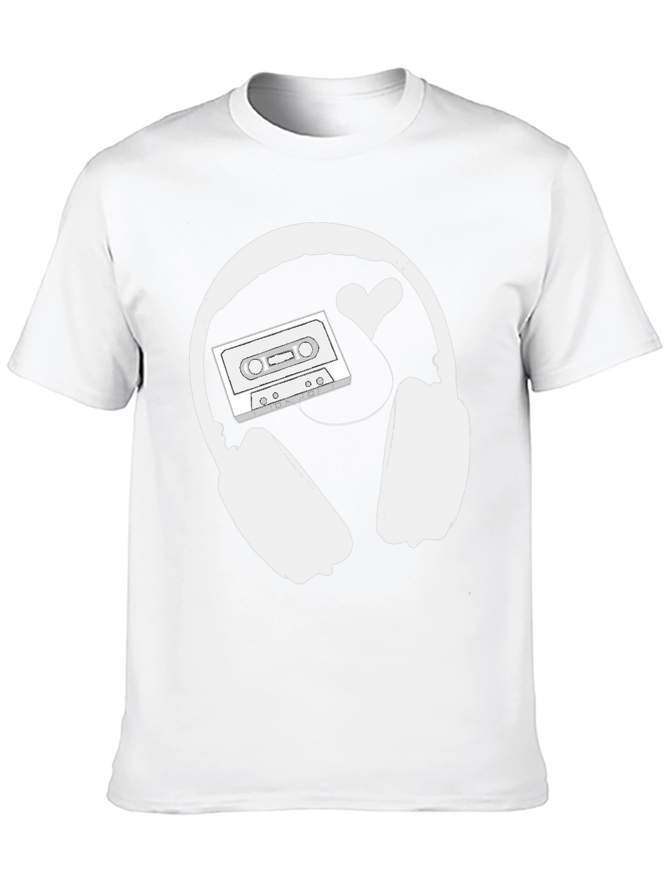 Retro Music Lover Tee: Headphones Cassette & Heart