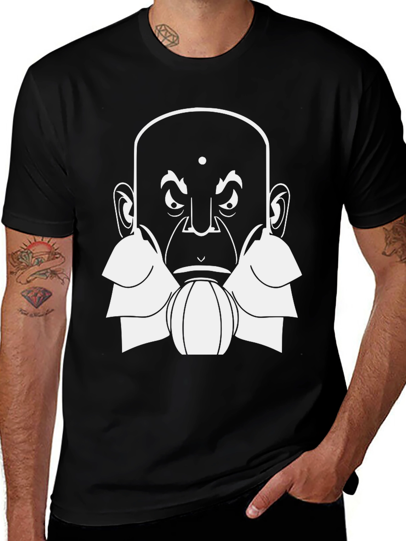 Guru Graphic Tee - Bald Cartoon Head Design