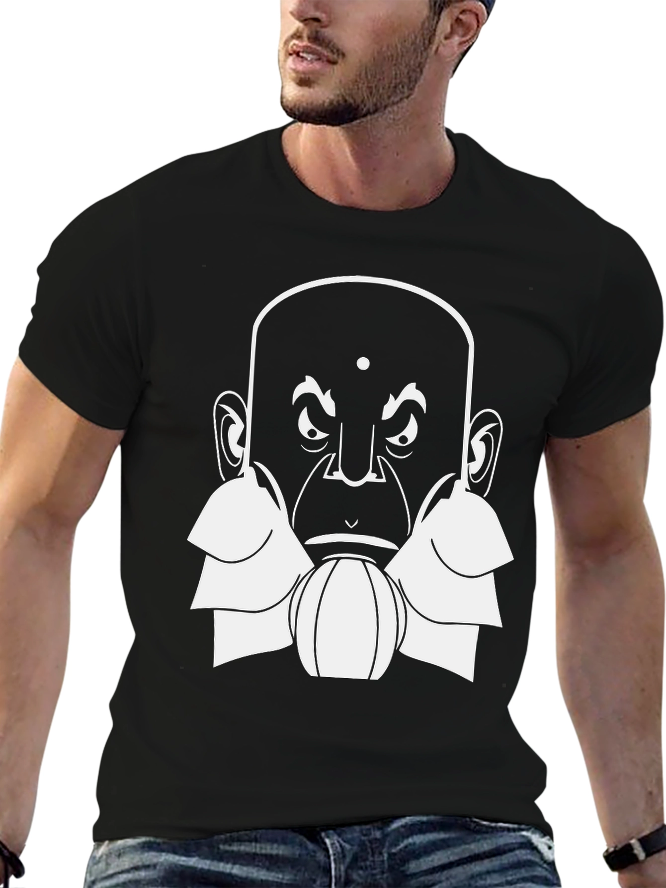 Guru Graphic Tee - Bald Cartoon Head Design