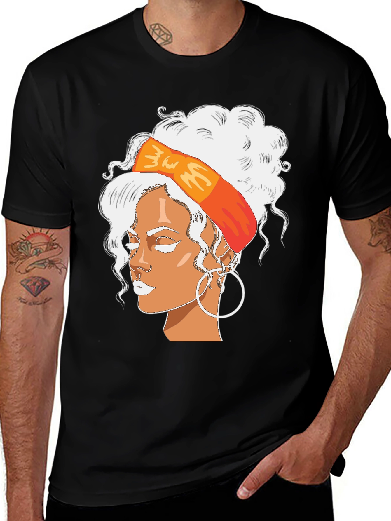Rihanna Portrait Graphic T-Shirt - Trendy Black Tee
