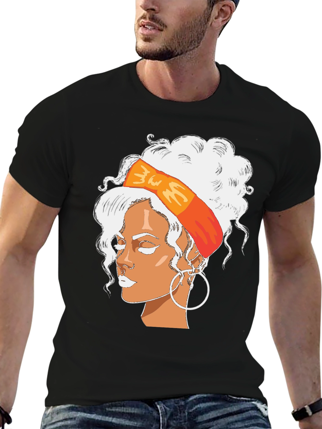 Rihanna Portrait Graphic T-Shirt - Trendy Black Tee