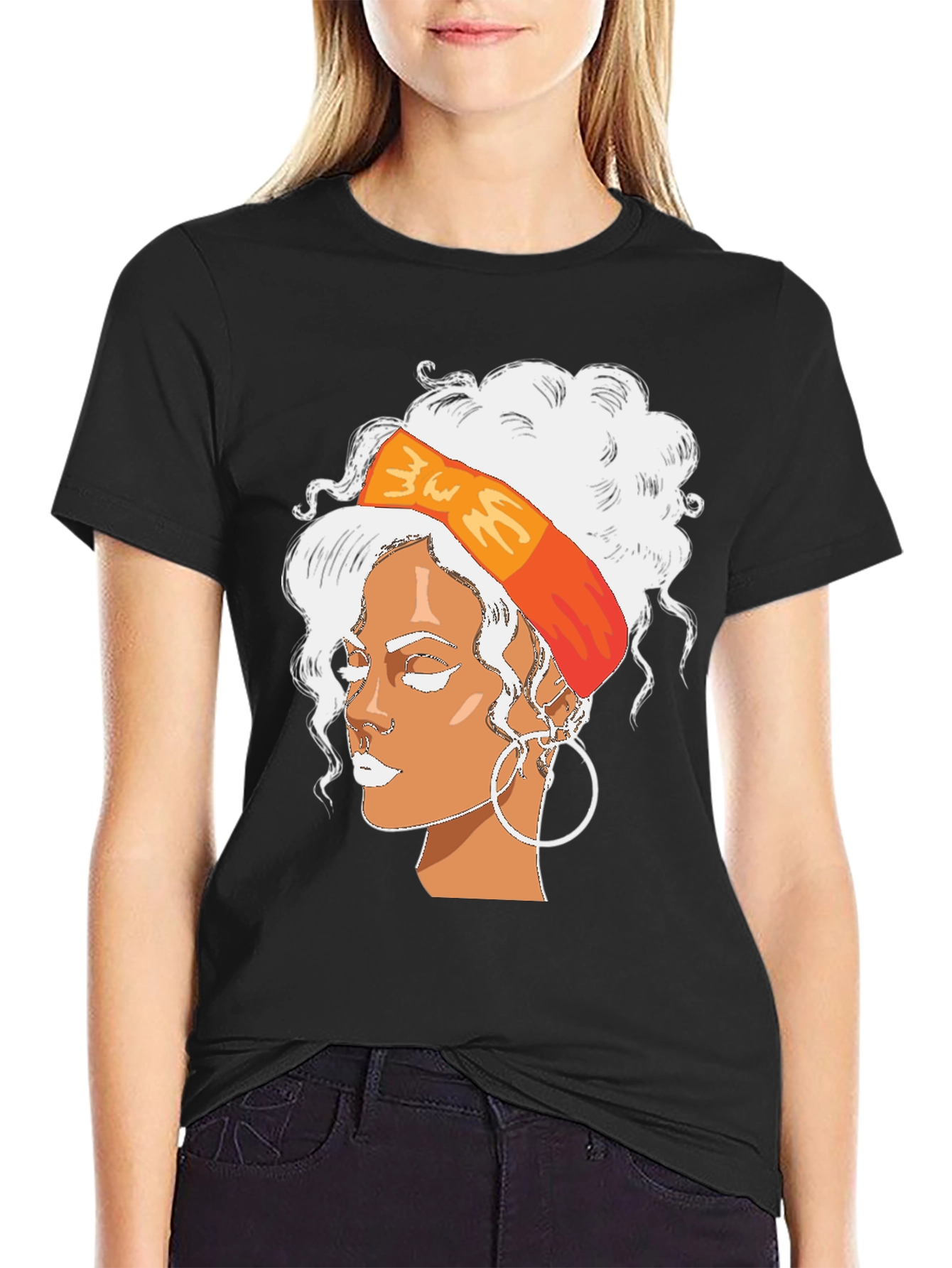 Rihanna Portrait Graphic T-Shirt - Trendy Black Tee