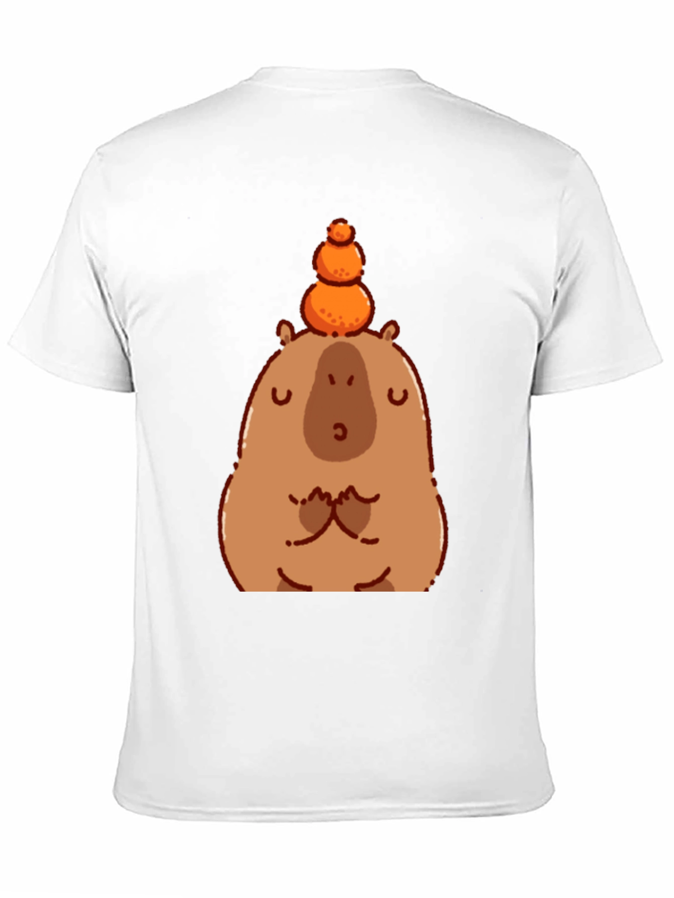 Cute Capybara Balancing Fruit Graphic Tee