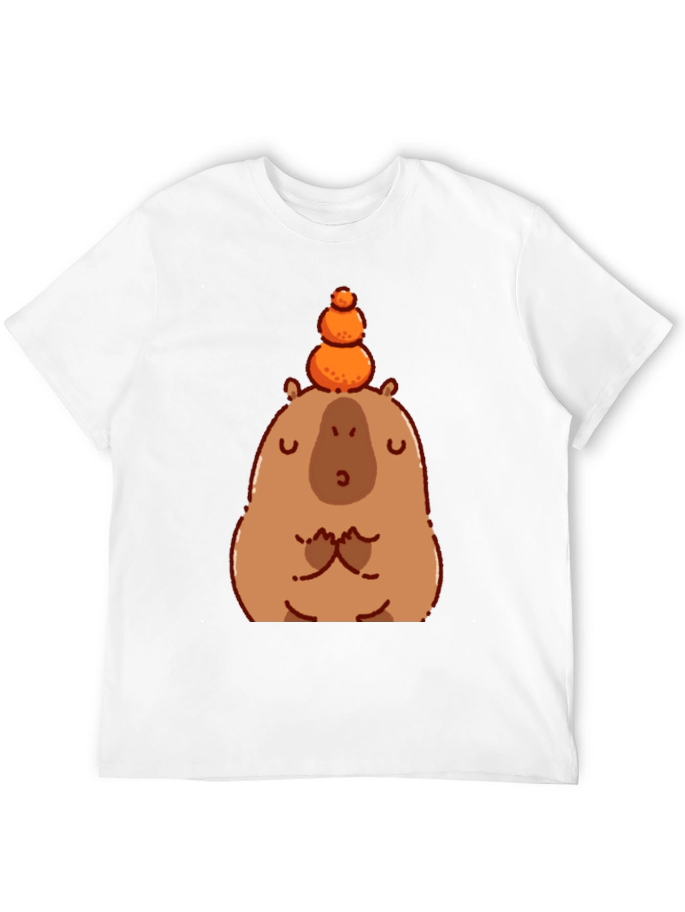 Cute Capybara Balancing Fruit Graphic Tee