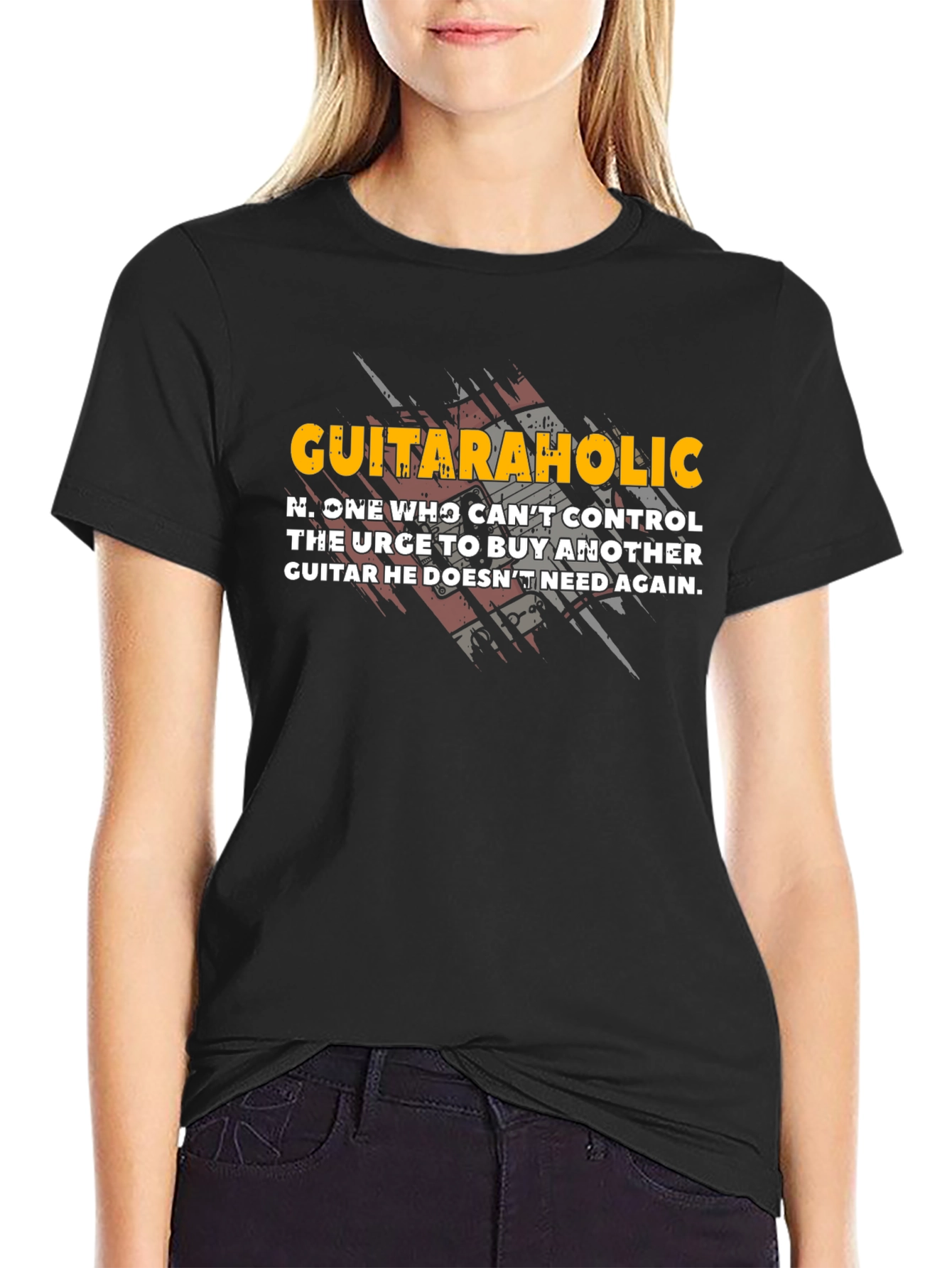 Guitaraholic T-Shirt - Funny Guitar Player Gift