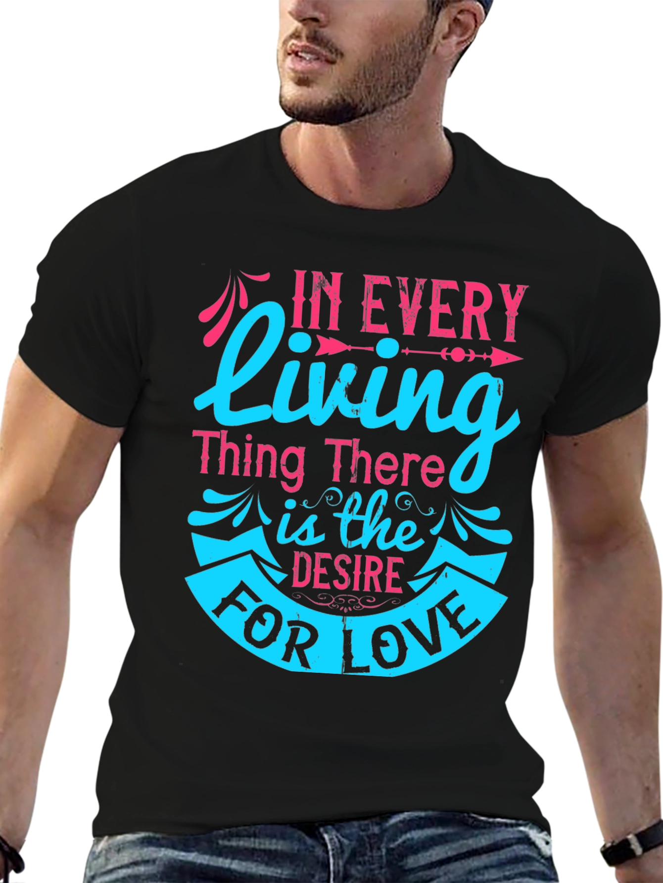 Love Desire Graphic Tee - Black Cotton T-Shirt