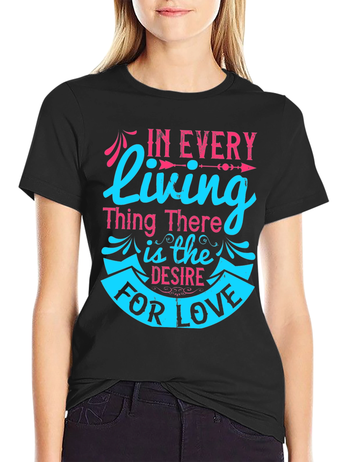 Love Desire Graphic Tee - Black Cotton T-Shirt