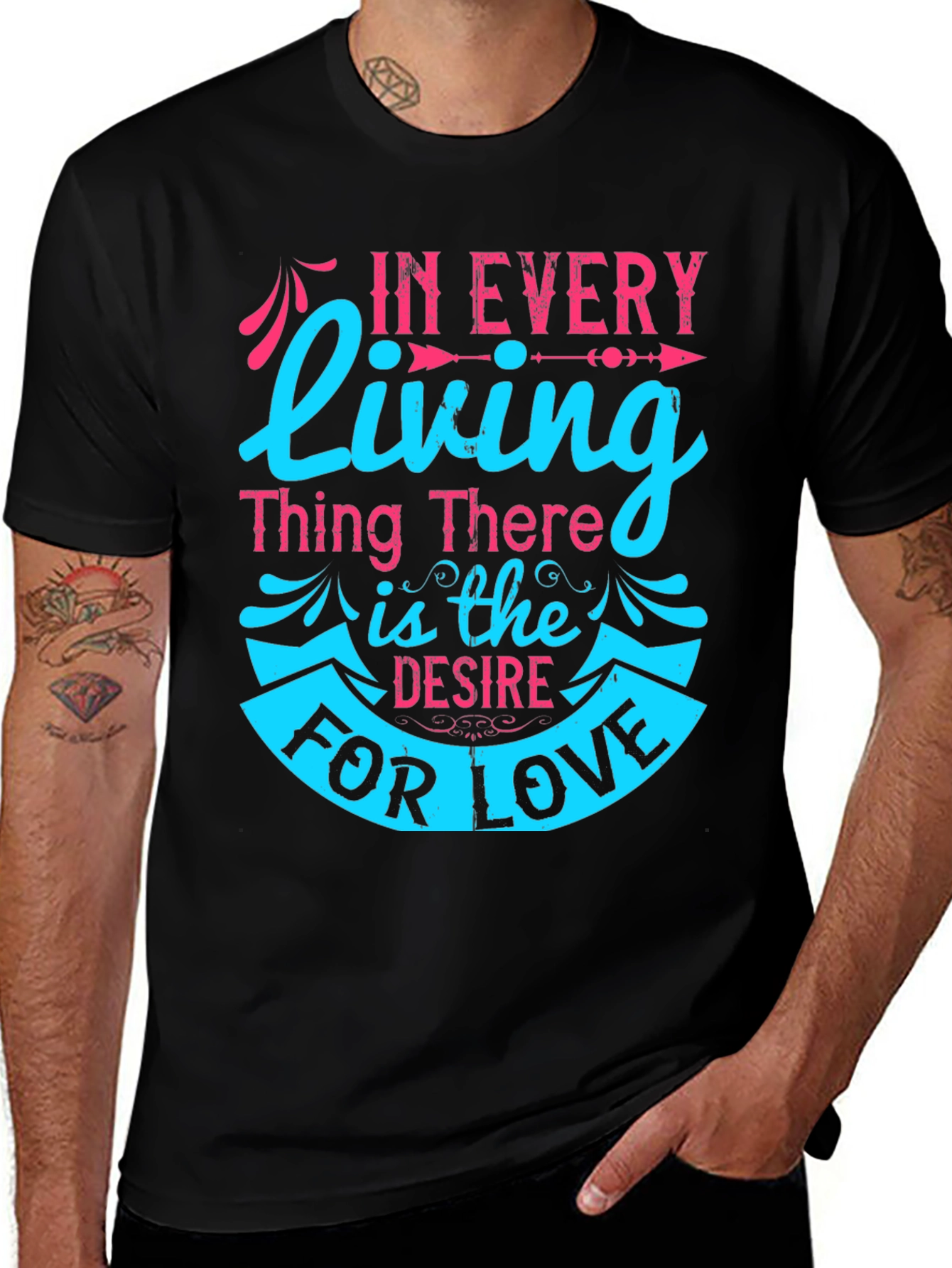 Love Desire Graphic Tee - Black Cotton T-Shirt