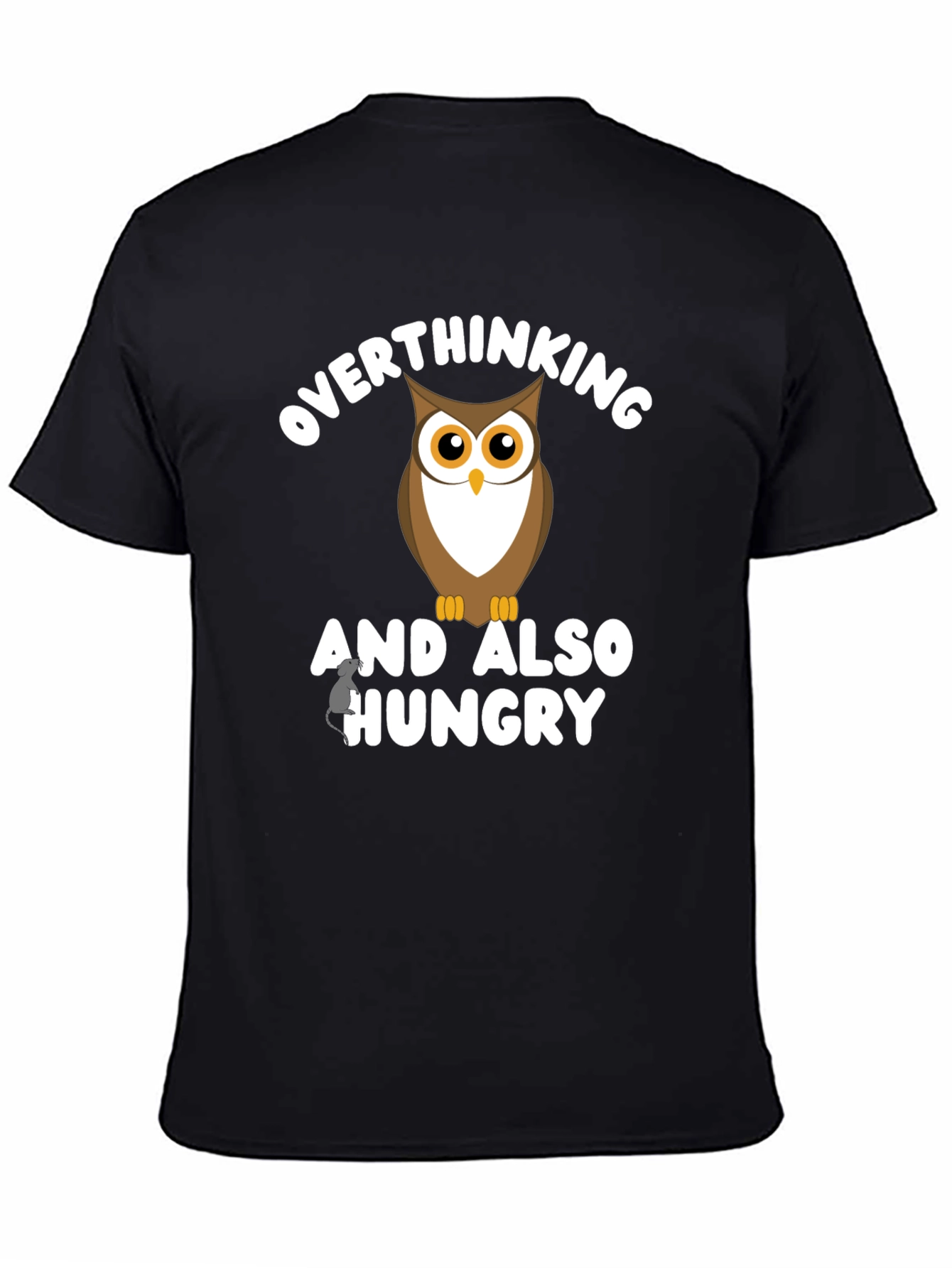 Overthinking Owl Graphic Tee - Unisex Black T-Shirt