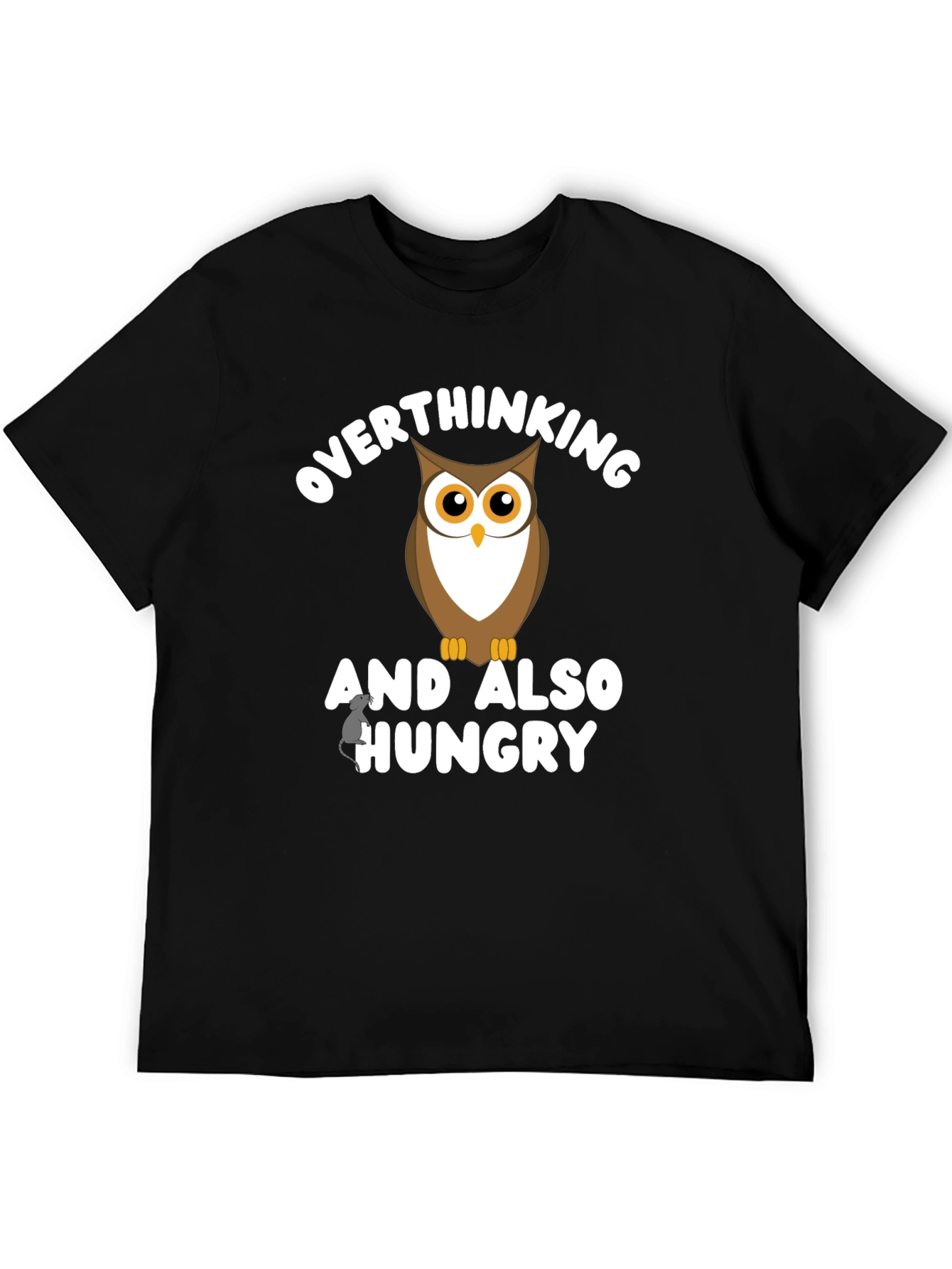 Overthinking Owl Graphic Tee - Unisex Black T-Shirt