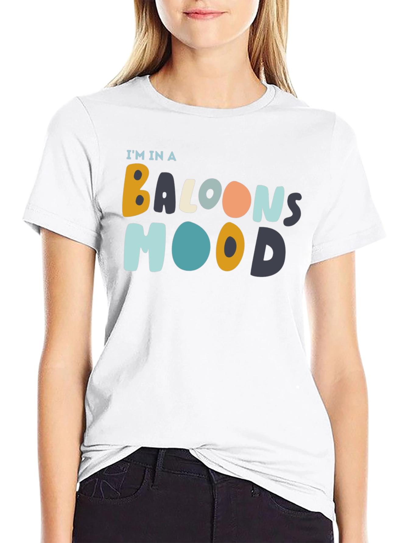 Balloon Mood Black Graphic Tee