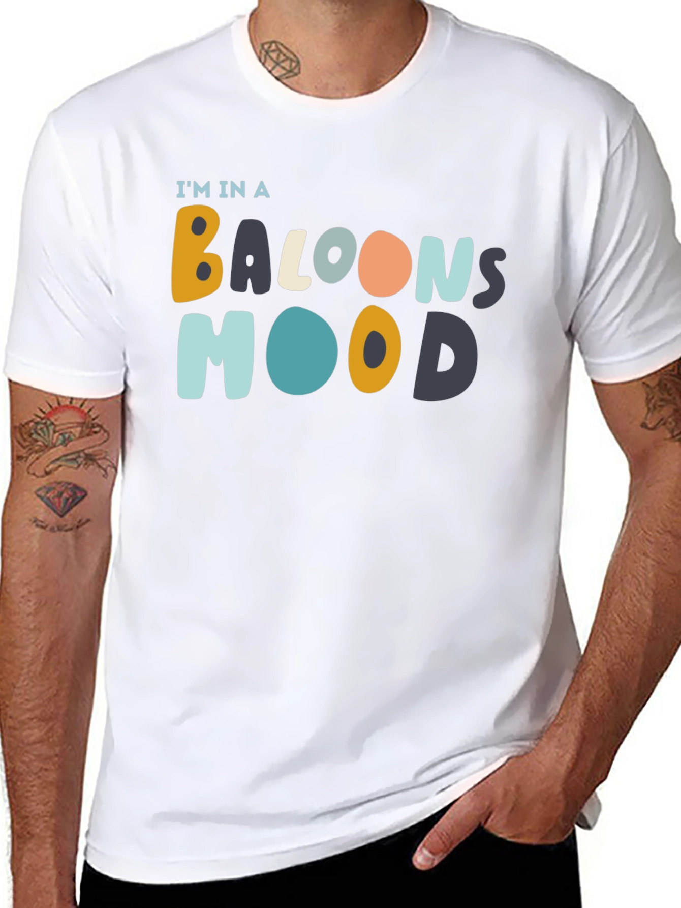 Balloon Mood Black Graphic Tee