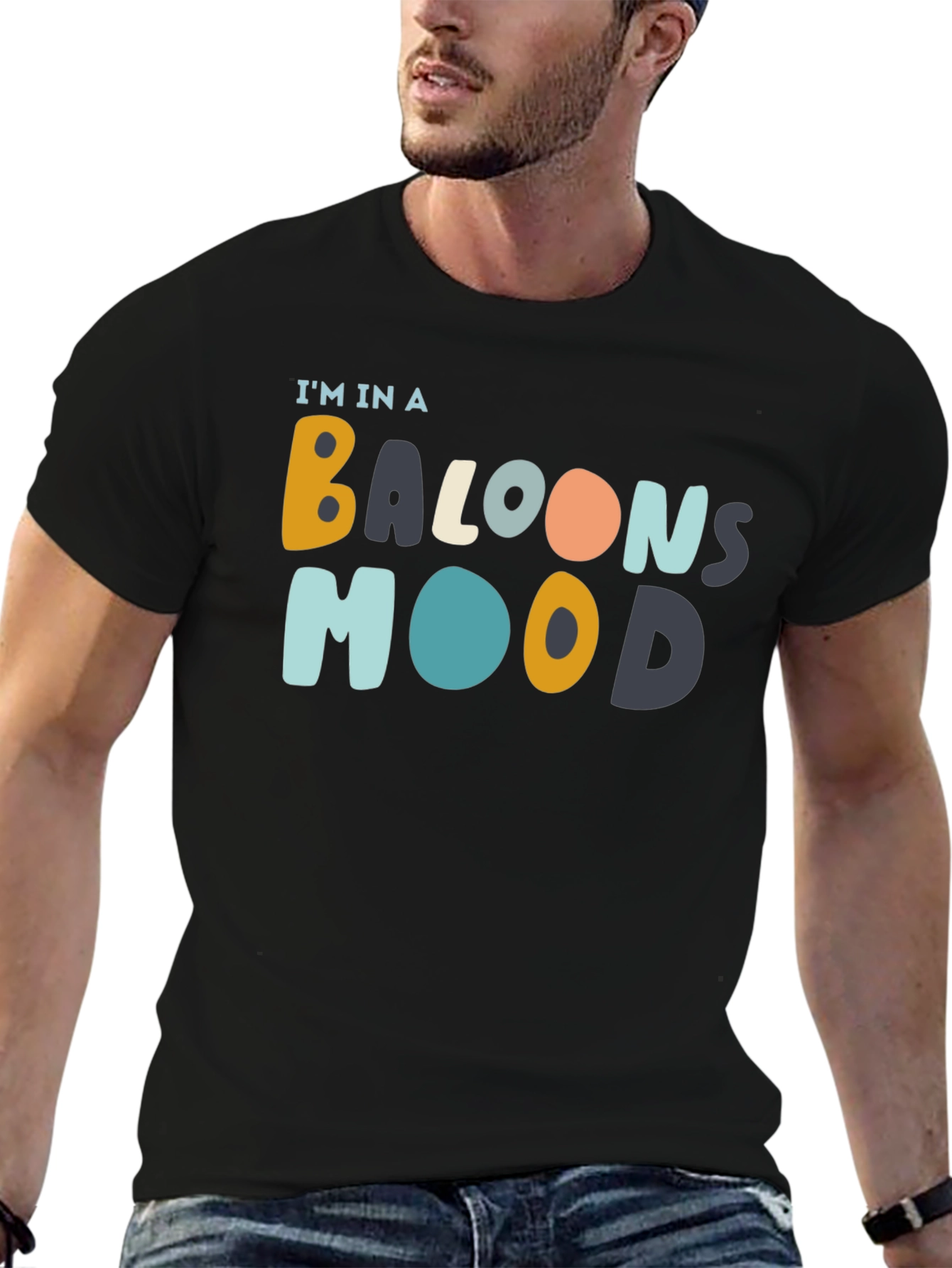 Balloon Mood Black Graphic Tee