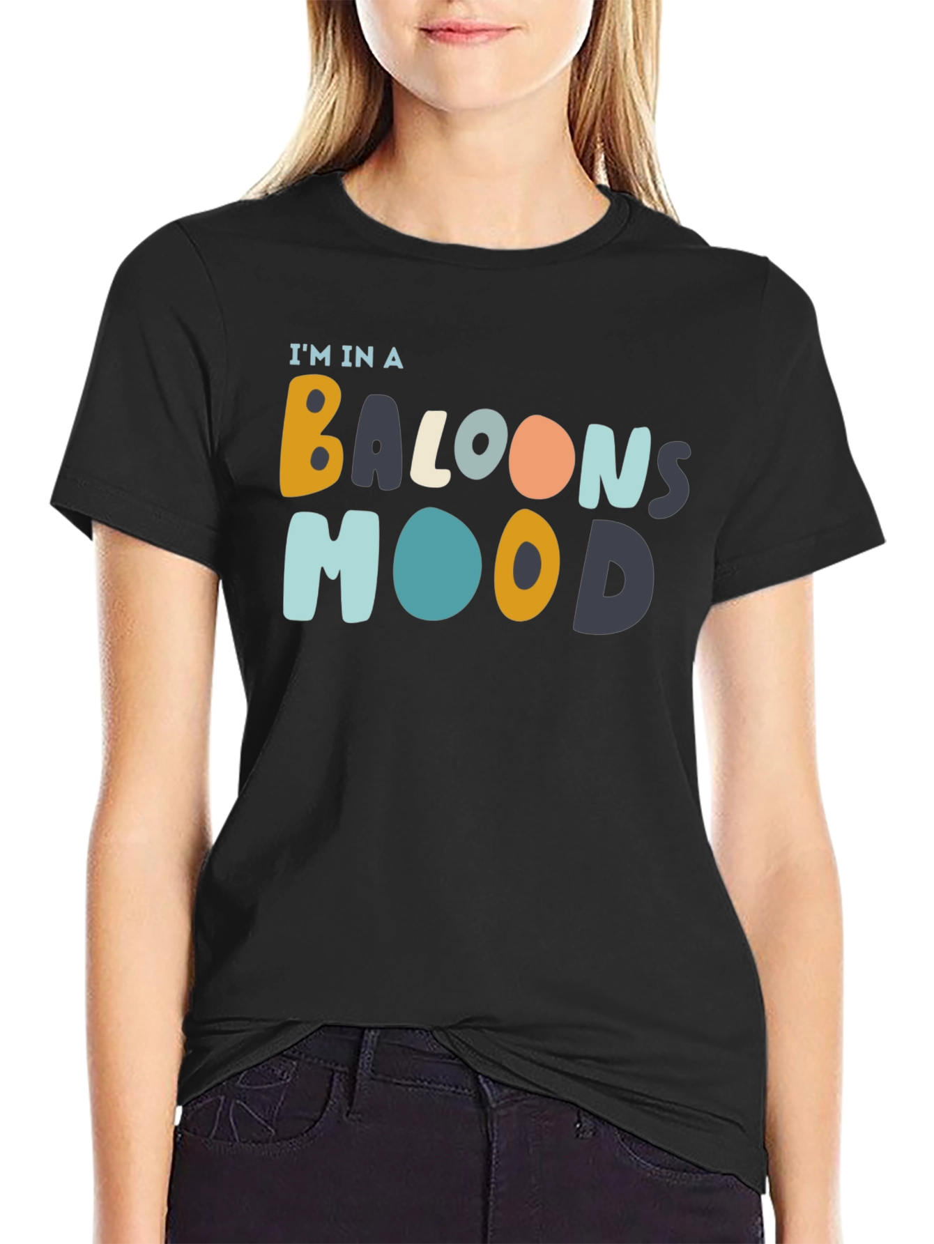 Balloon Mood Black Graphic Tee