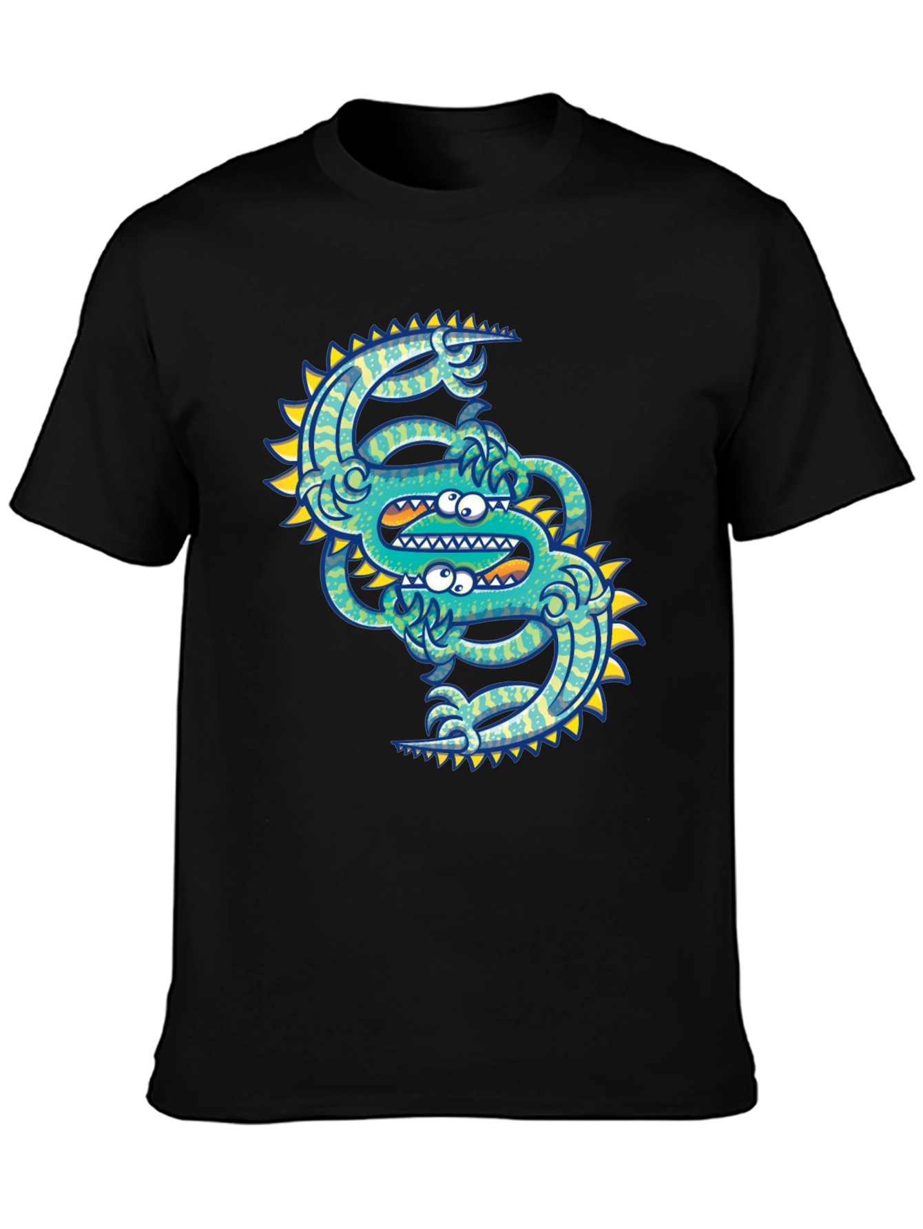 Monster Graphic Tee - Unique Design Mens Black T-Shirt