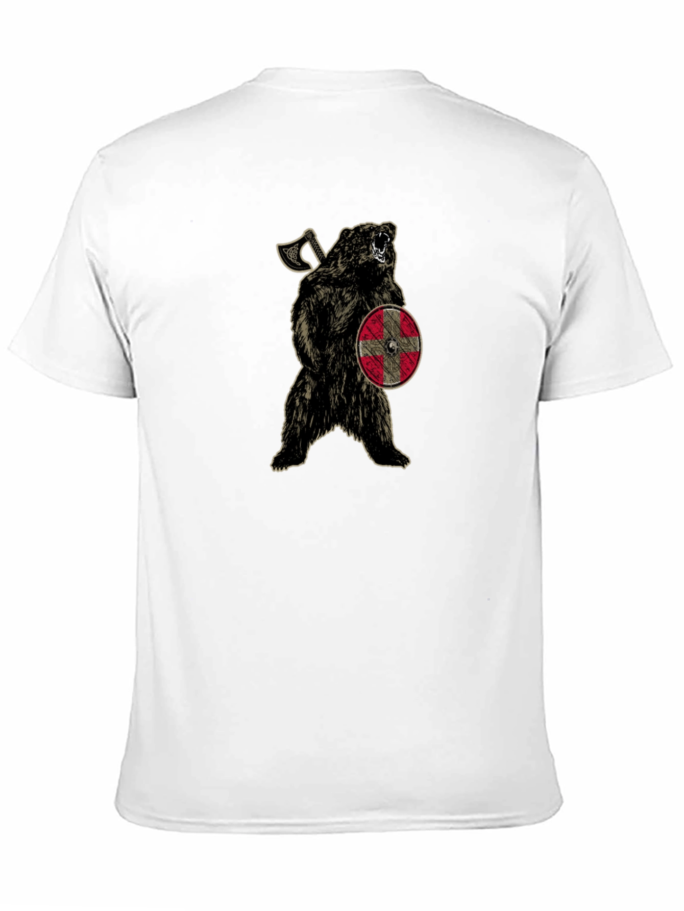 Viking Bear Graphic Tee - Black Cotton Blend