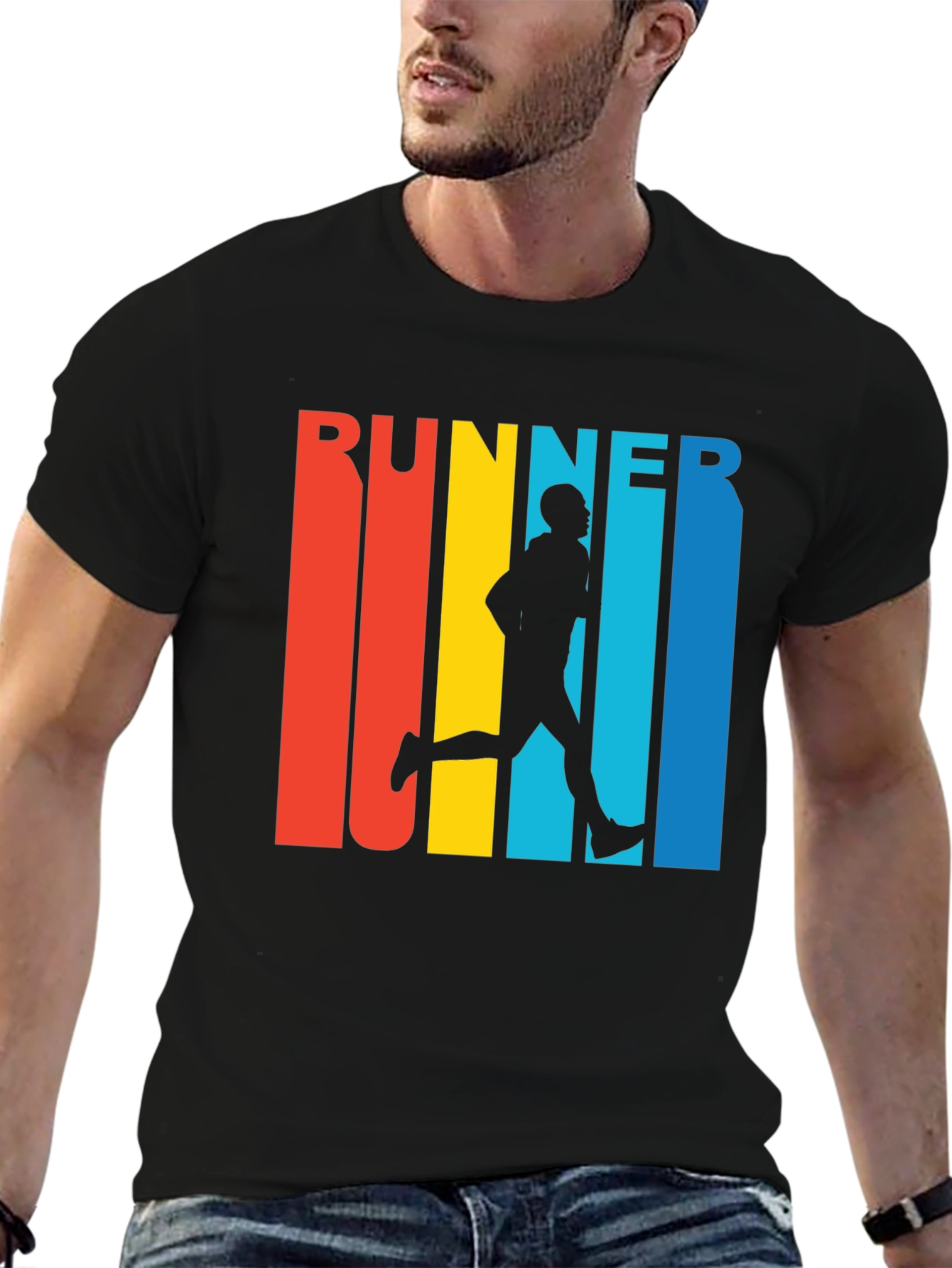 Retro Runner Graphic Tee - Black