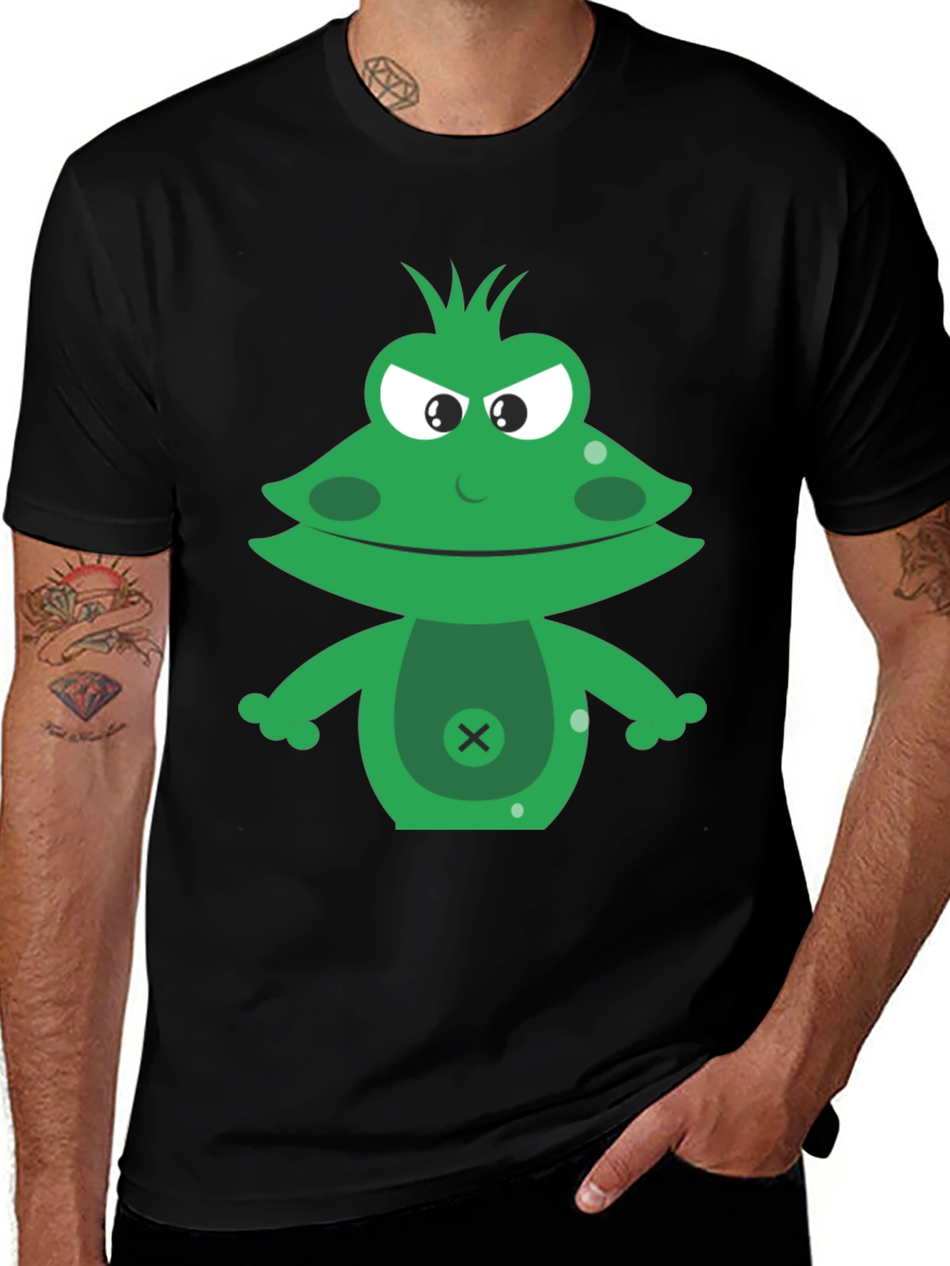 Funny Green Frog Graphic T-Shirt
