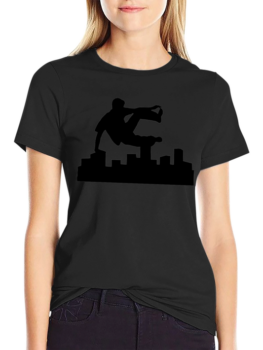 Parkour Silhouette Black Graphic Tee