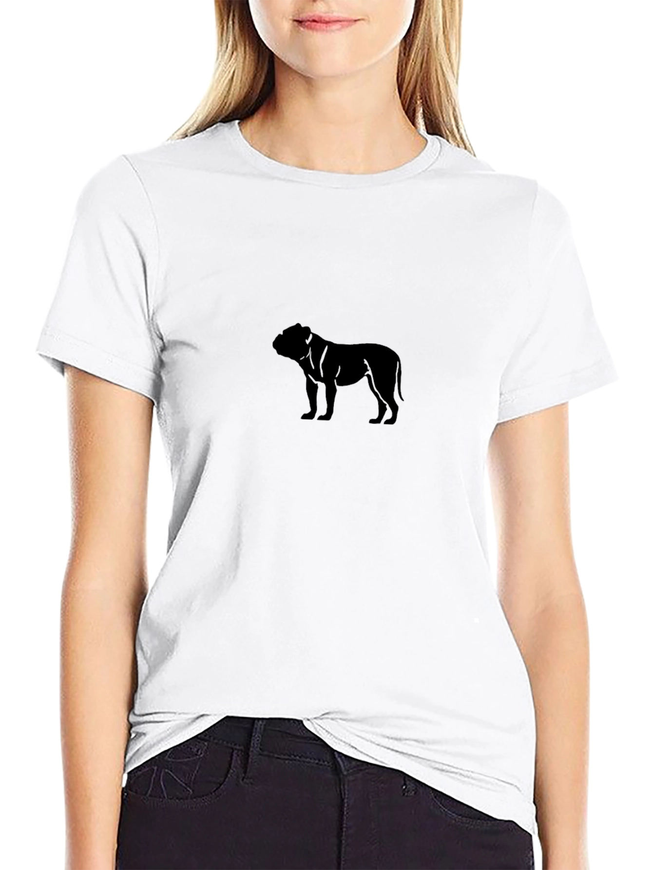Mens Black Bulldog Graphic Tee - Casual Style