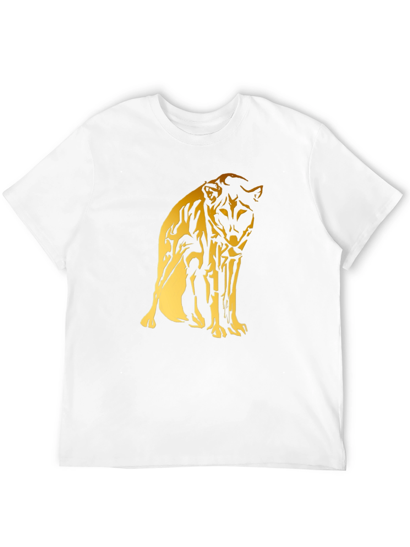 Black Tee with Gold Cheetah Graphic
