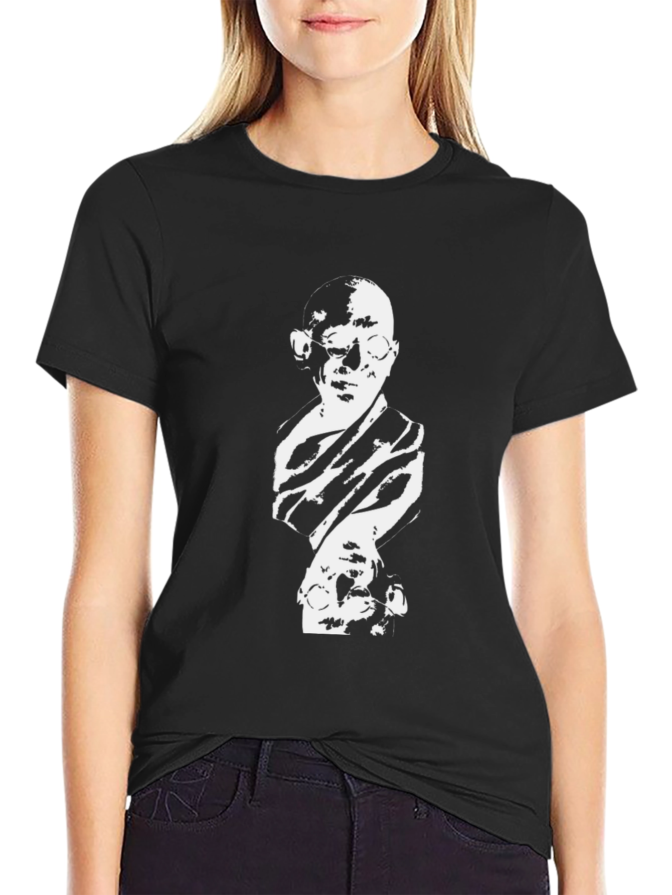 Gandhi Graphic Print Black T-Shirt