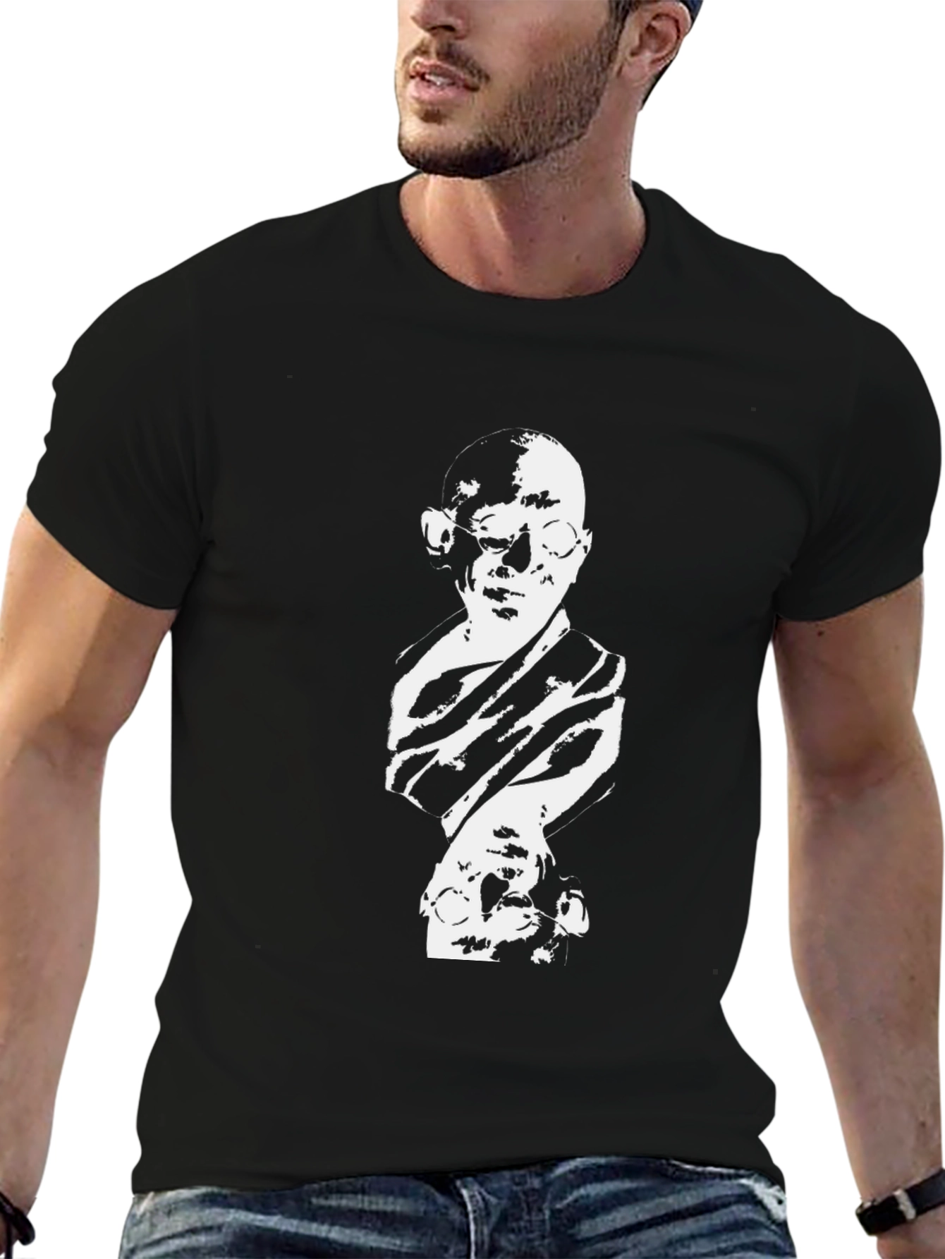 Gandhi Graphic Print Black T-Shirt