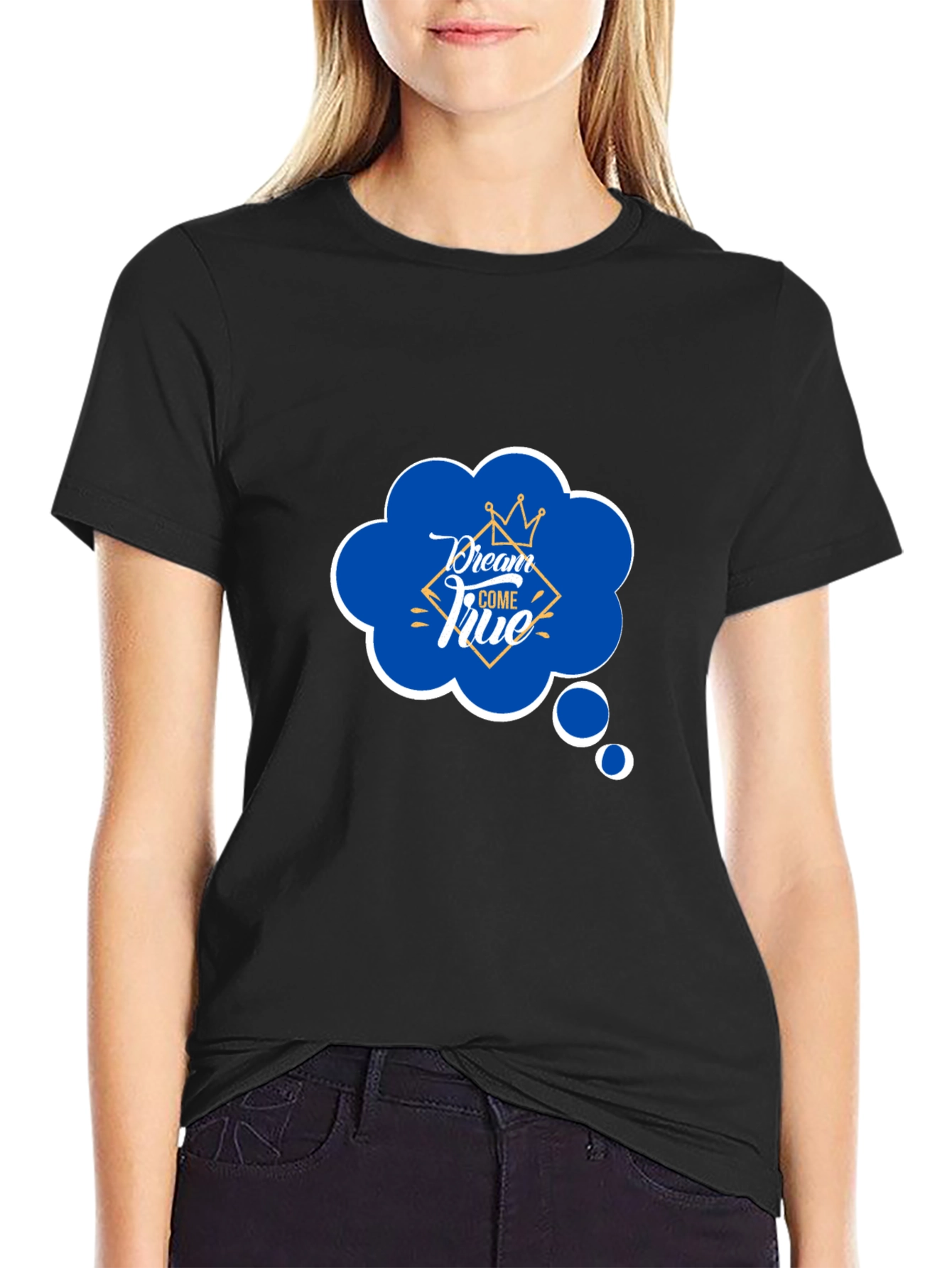 Dream Come True Graphic Black T-Shirt