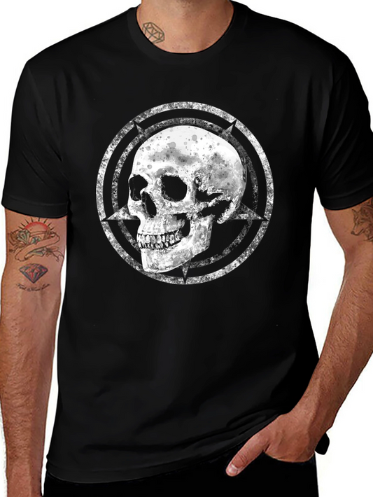 Skull Graphic Tee - Black Cotton Blend
