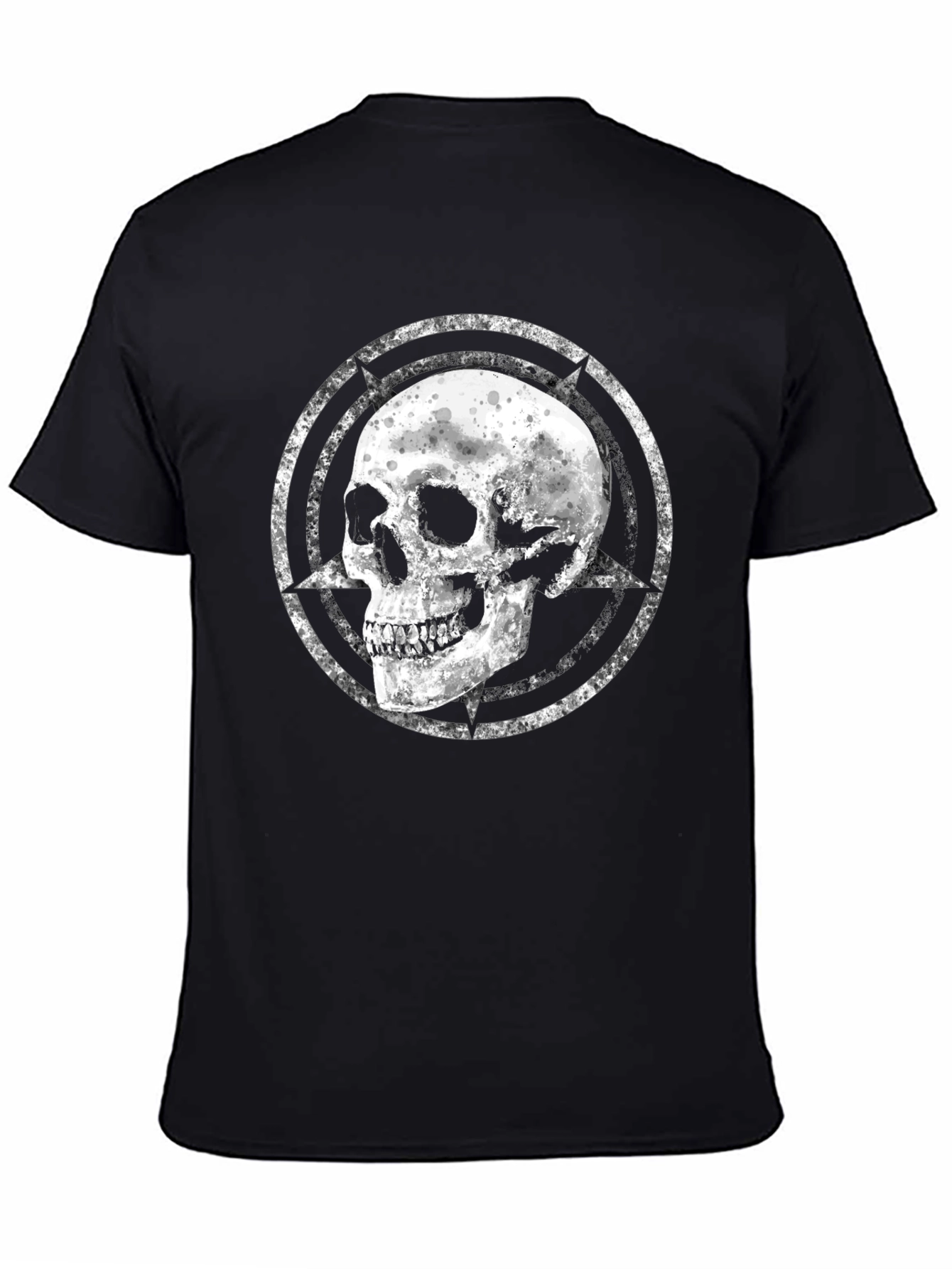 Skull Graphic Tee - Black Cotton Blend
