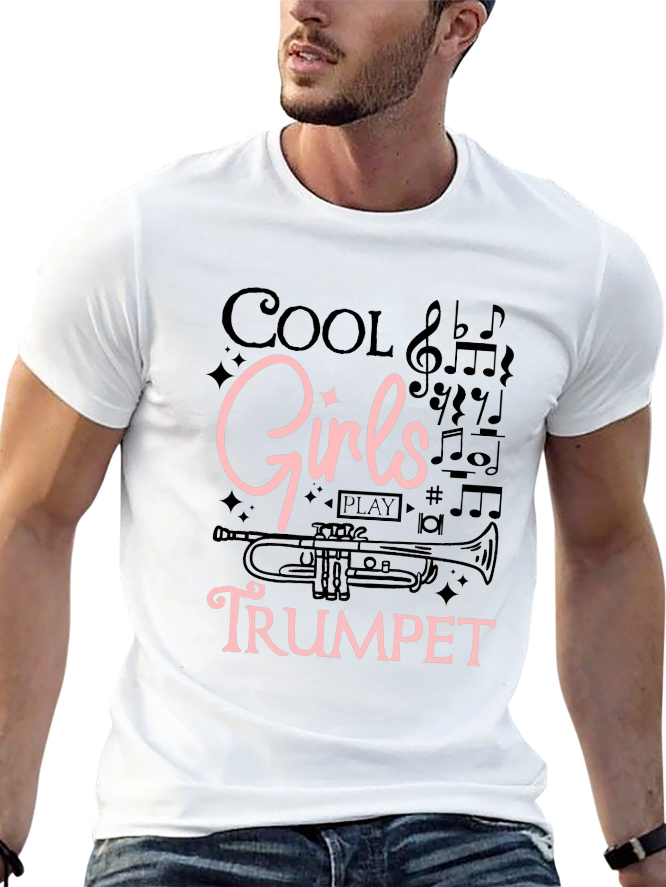 Cool Girls Trumpet Black Graphic Tee