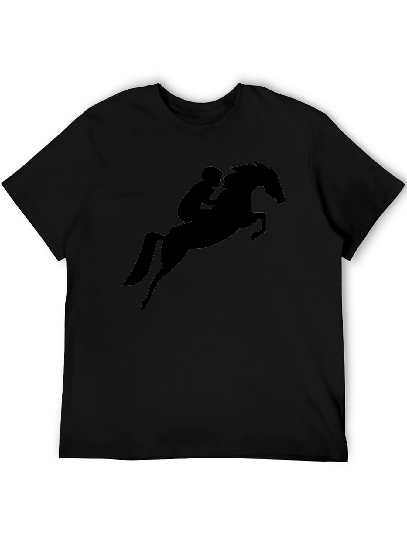 Equestrian Rider T-Shirt - Black Horse Graphic Tee