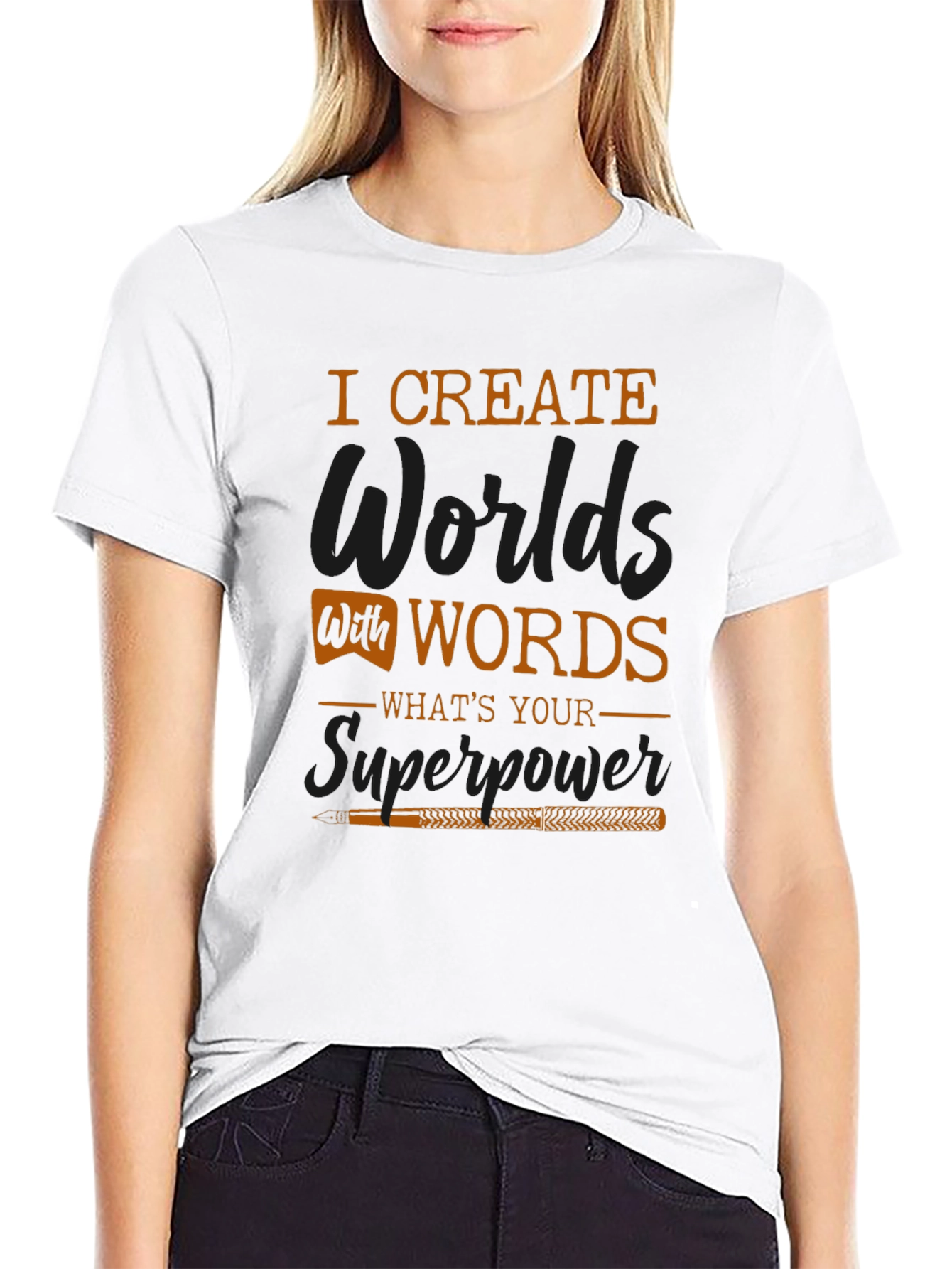 I Create Worlds With Words Graphic T-Shirt