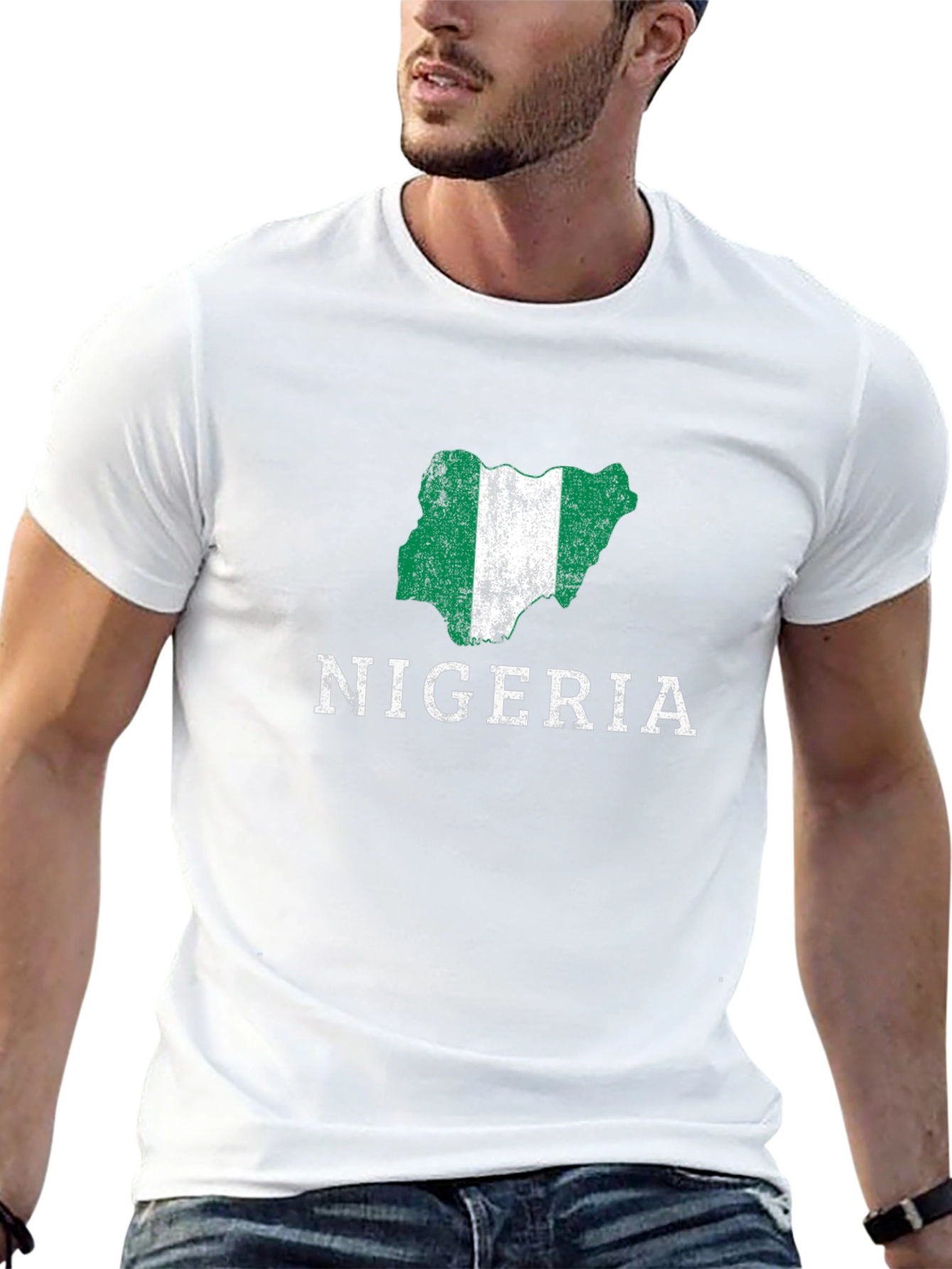Nigeria Map Flag Graphic T-Shirt