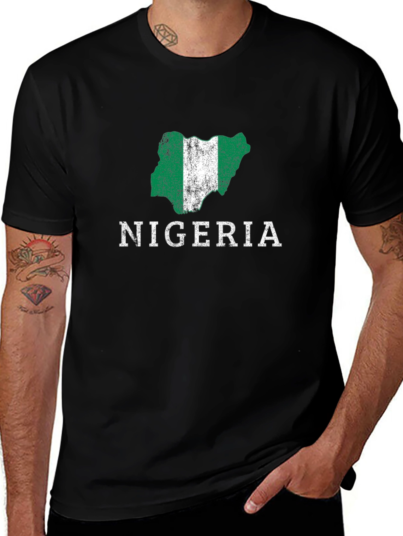 Nigeria Map Flag Graphic T-Shirt