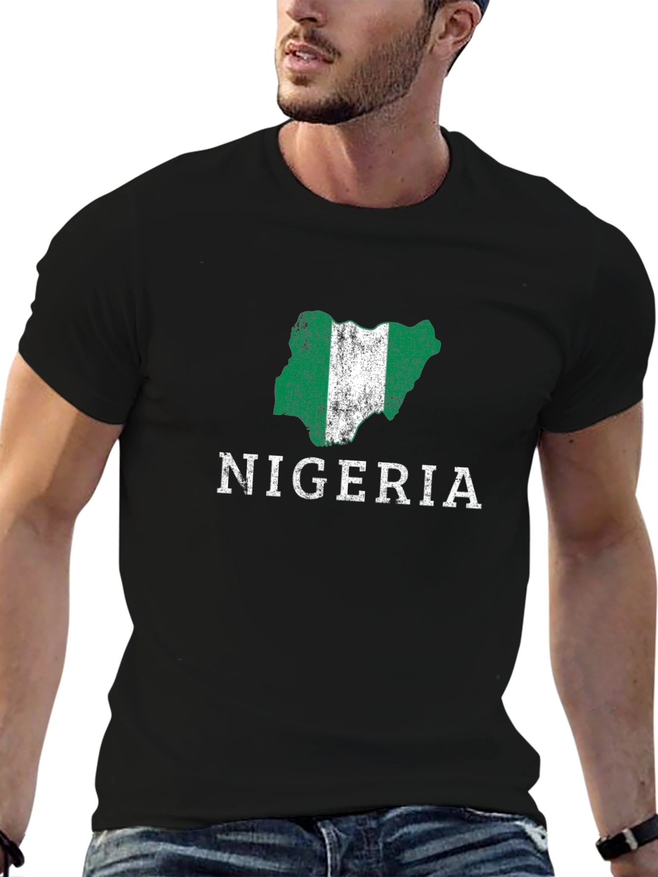 Nigeria Map Flag Graphic T-Shirt