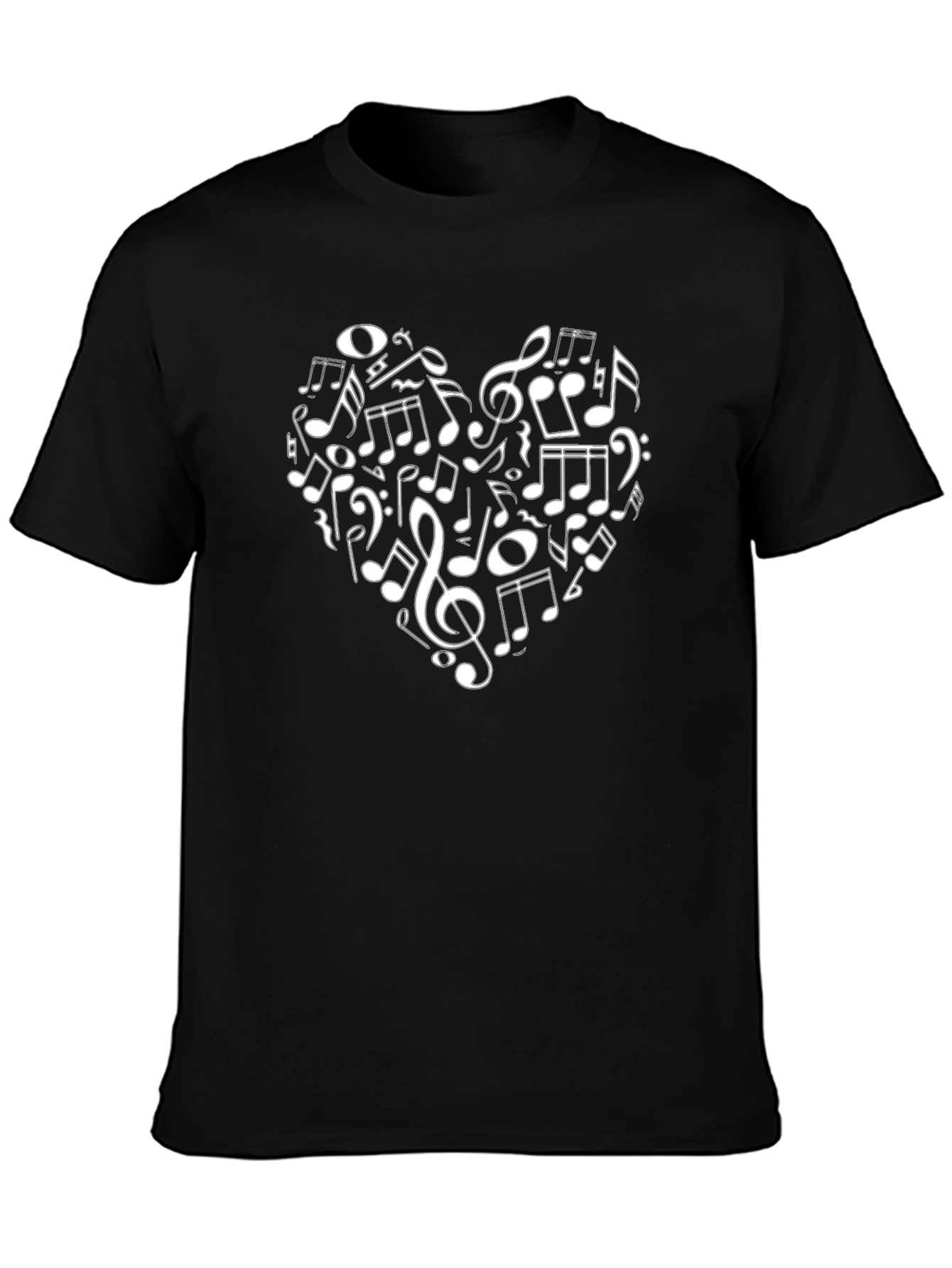 Musical Heart T-Shirt - Black Graphic Tee