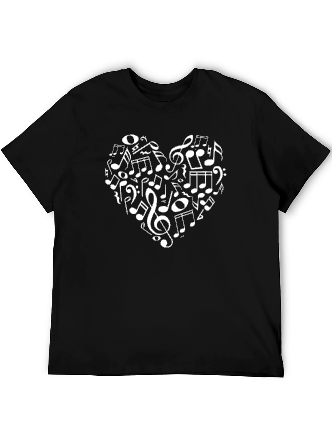 Musical Heart T-Shirt - Black Graphic Tee