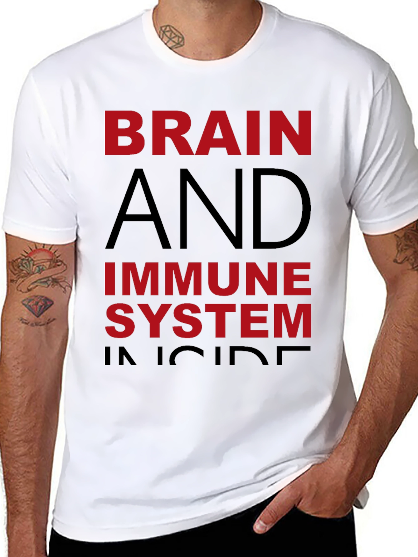 Brain & Immune System Inside Black Graphic Tee