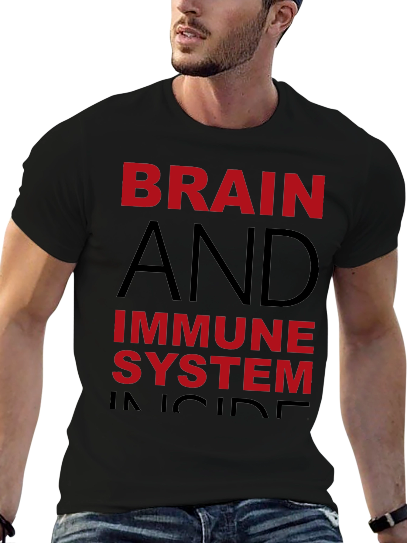 Brain & Immune System Inside Black Graphic Tee
