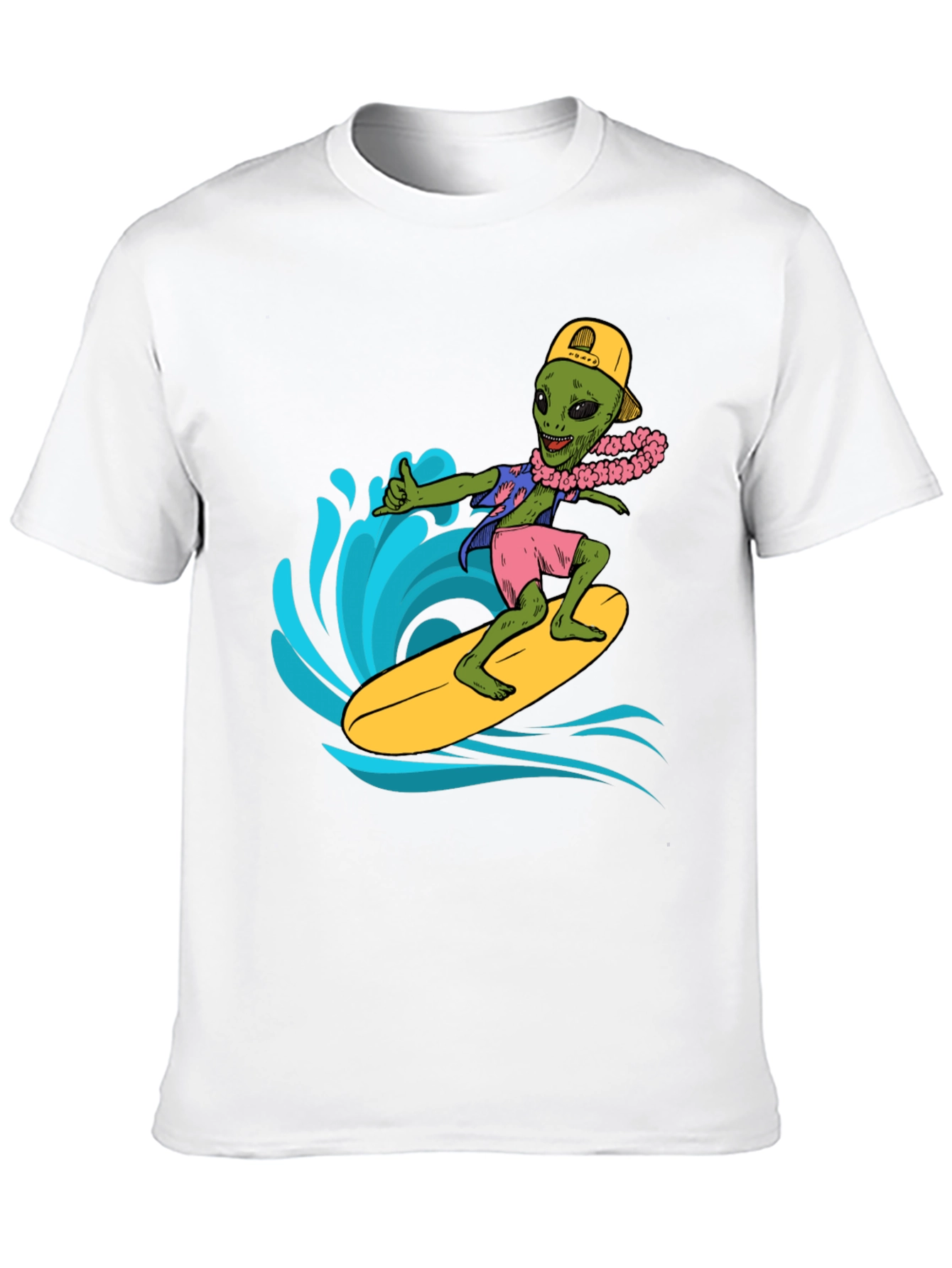 Surfing Alien Graphic Tee - Cool Summer Style