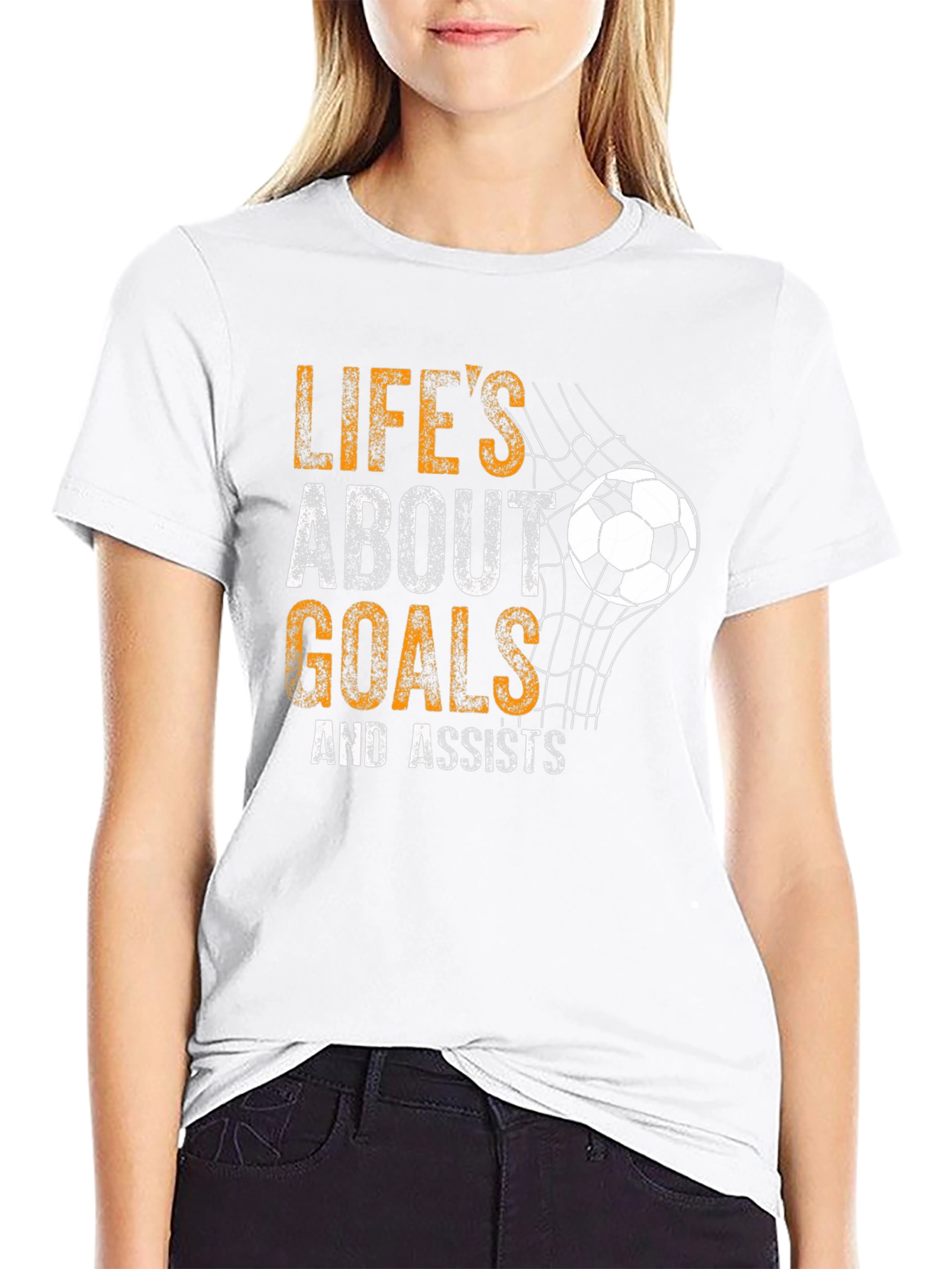 Lifes About Goals Soccer Graphic T-Shirt