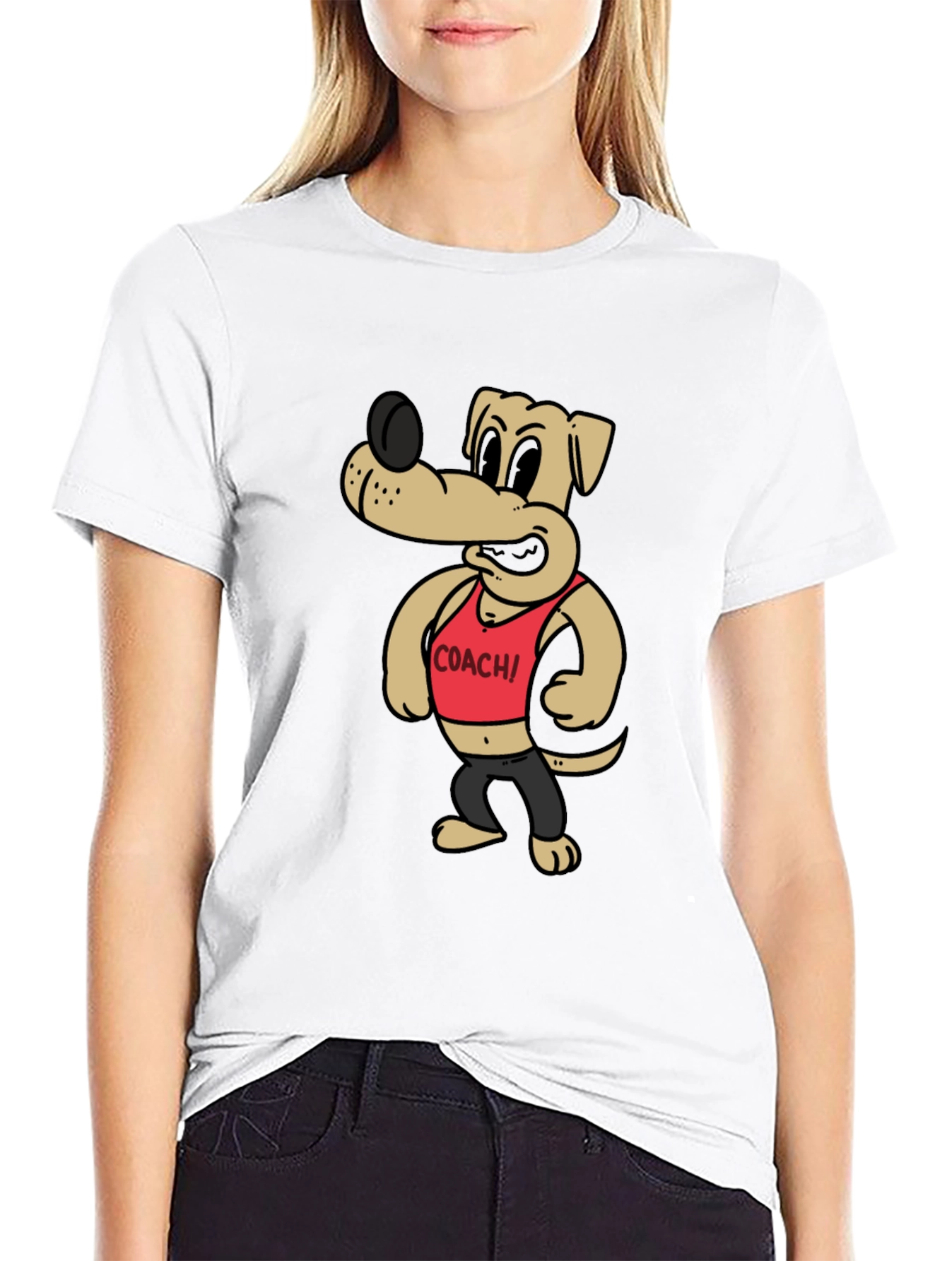 Cartoon Dog Coach Graphic Tee